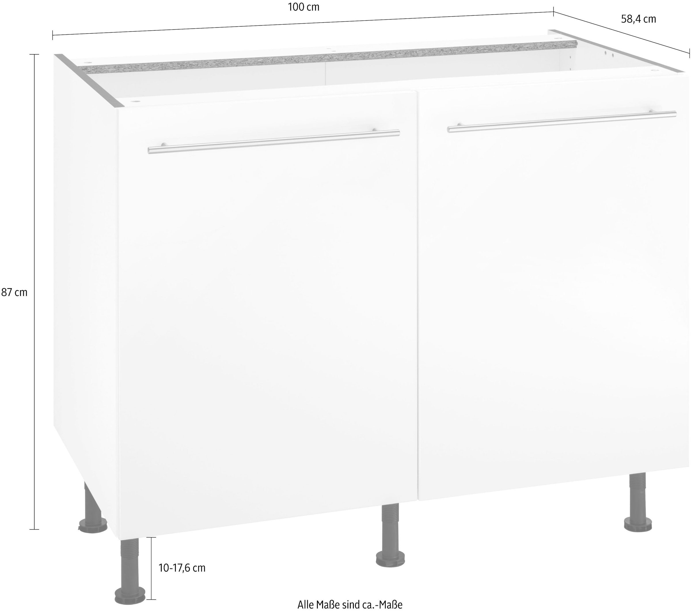 OPTIFIT Unterschrank »Bern«, 100 cm breit, mit 2 Türen, mit höhenverstellbaren Füssen