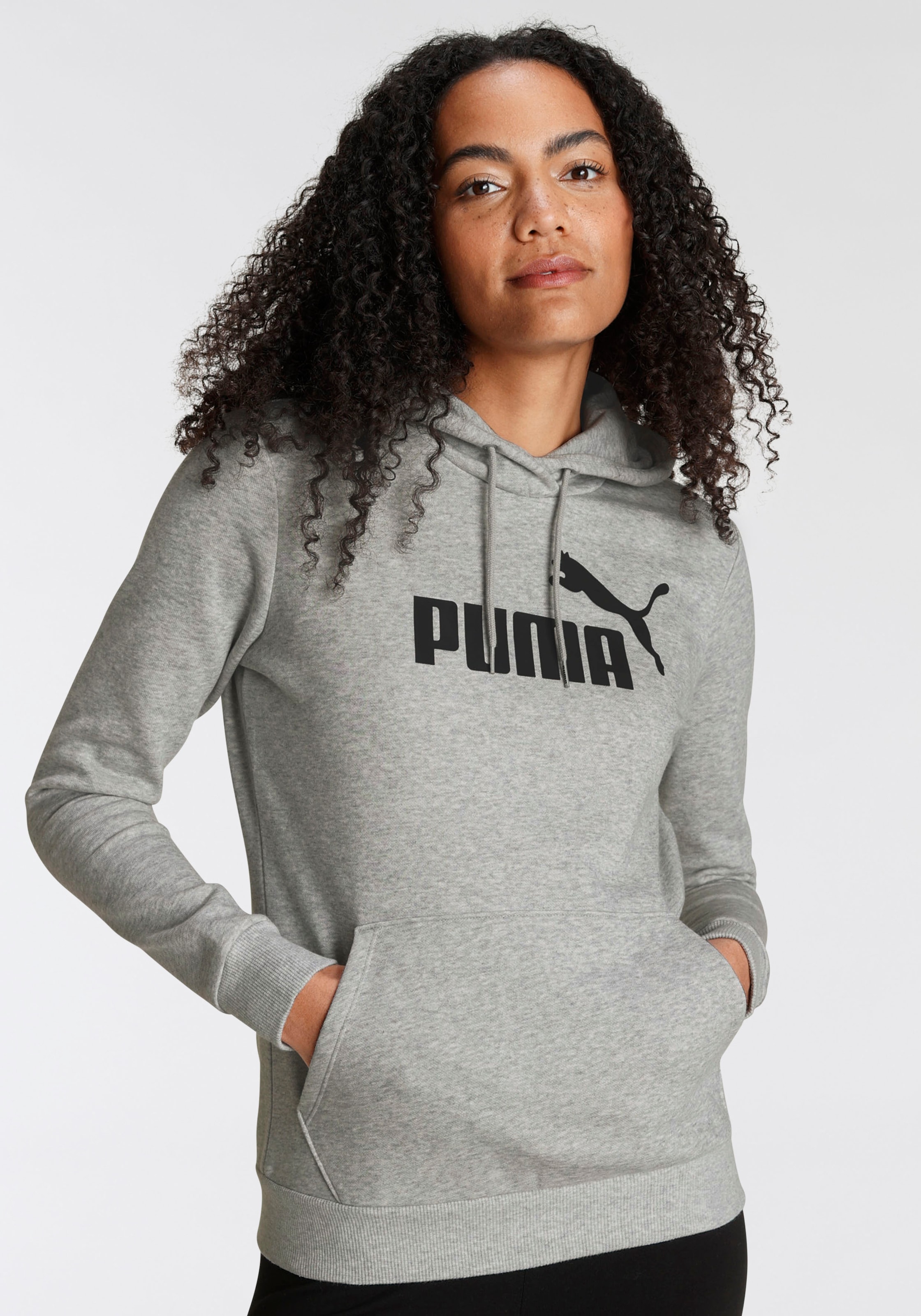 Image of PUMA Kapuzensweatshirt "ESS LOGO HOODIE FL", mit Kapuze, mit Kordelzug, mit Kängurutasche, Regular Fit