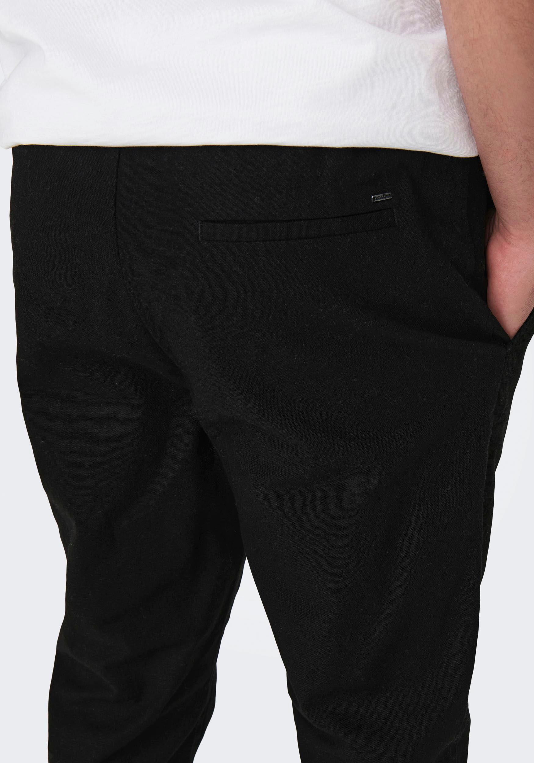 ONLY & SONS Pantalon en tissu »ONSLINUS CROP 0007 COT LIN PNT NOOS«  mit Leinen