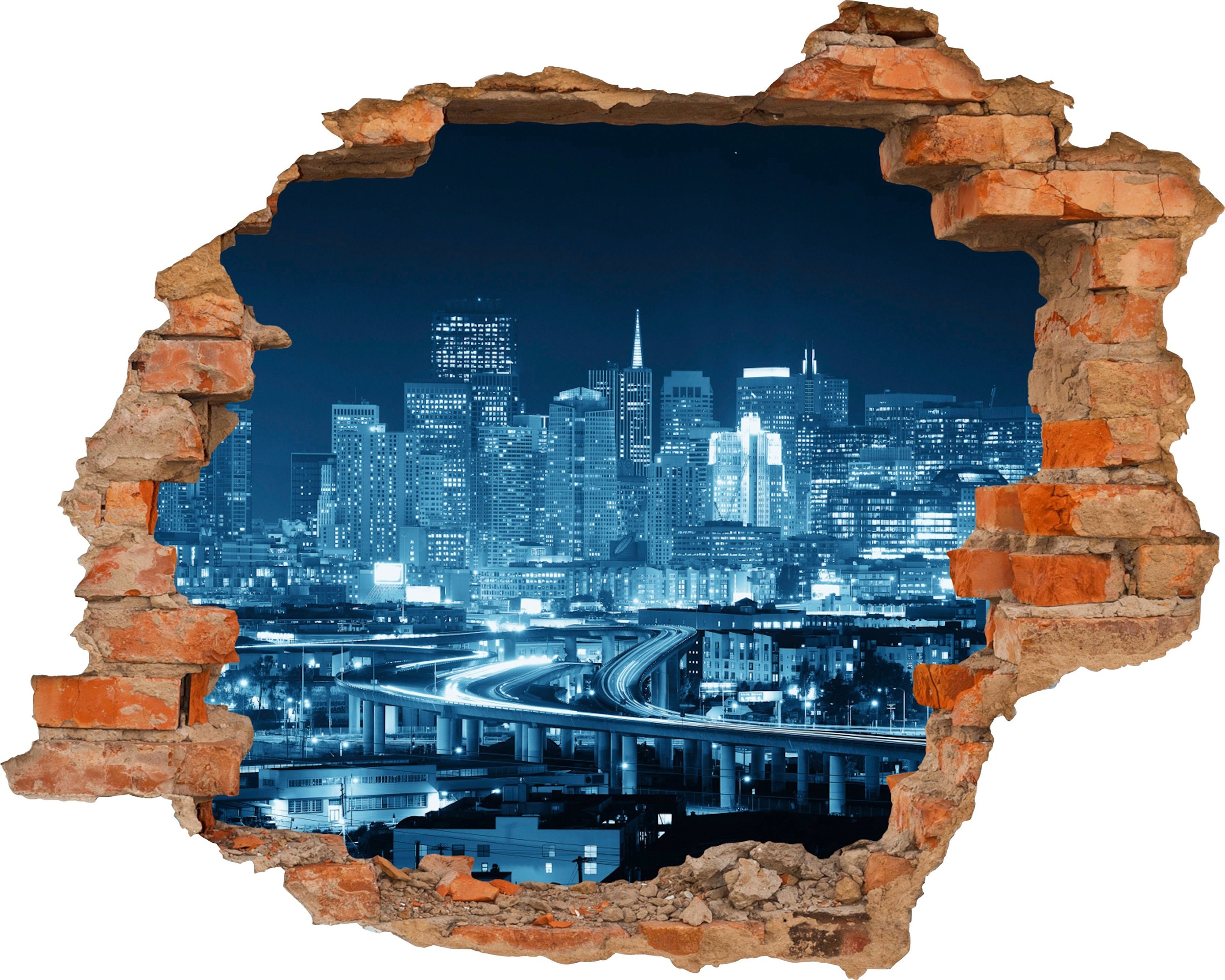 Image of Conni Oberkircher´s Wandsticker »Blue City - Stadt in der Nacht«, selbstklebend, Skyline bei Ackermann Versand Schweiz