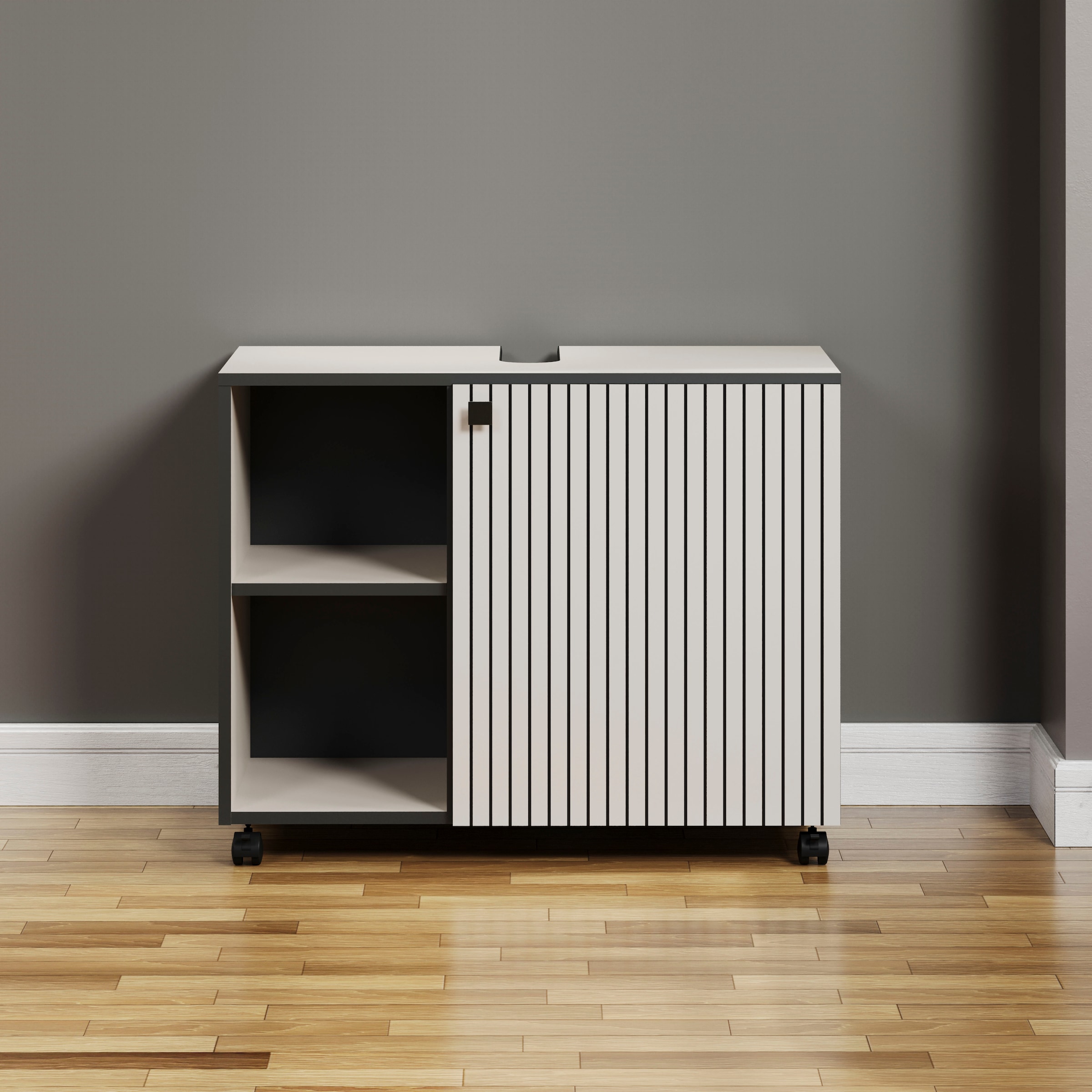 Image of welltime Waschbeckenunterschrank "Amrum" Waschtisch auf Rollen - (B/T/H) wahlweise 60-80/42/64 cm