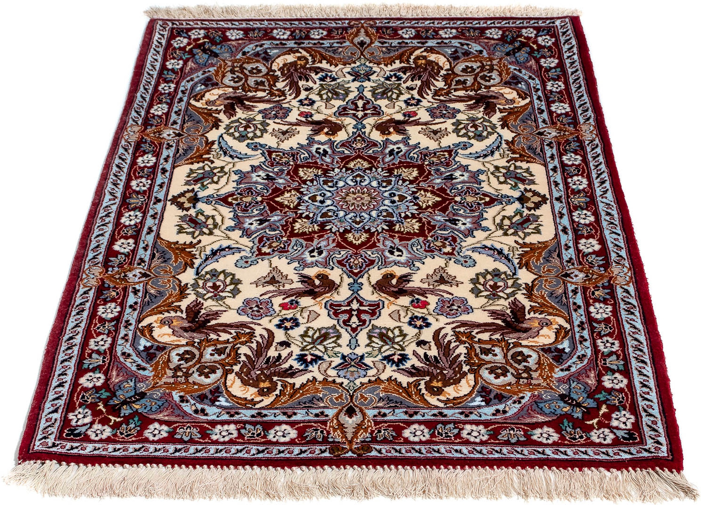 Image of morgenland Orientteppich »Perser - Isfahan - Premium - 100 x 73 cm - dunkelrot«, rechteckig, 6 mm Höhe, Wohnzimmer, Handgeknüpft, Einzelstück mit Zertifikat bei Ackermann Versand Schweiz