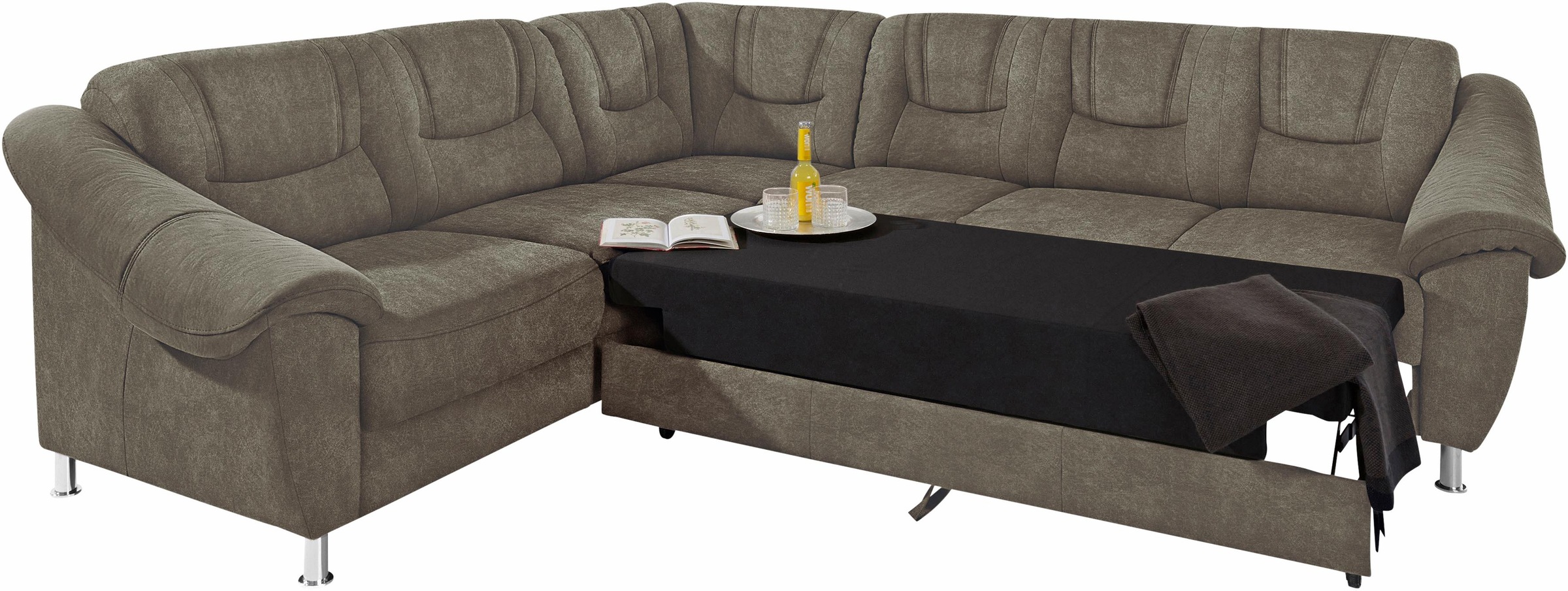 sit&more Ecksofa »Salsa L-Form«, mit Federkern, wahlweise mit Bettfunktion