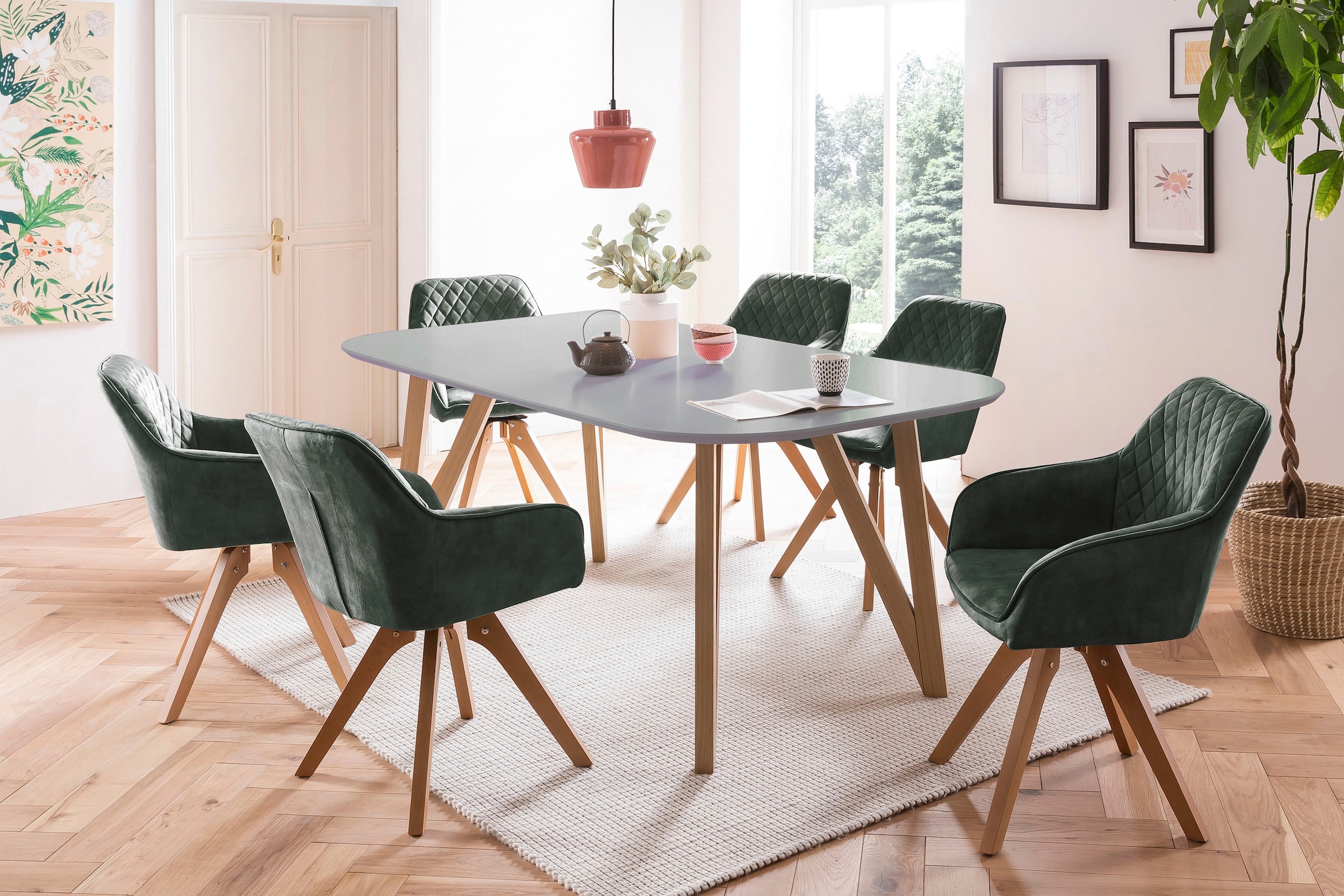 SalesFever Armlehnstuhl, 1 St., Samtvelours-Polyester, Sitzkomfort neu definiert: 180° Drehplatte inklusive!