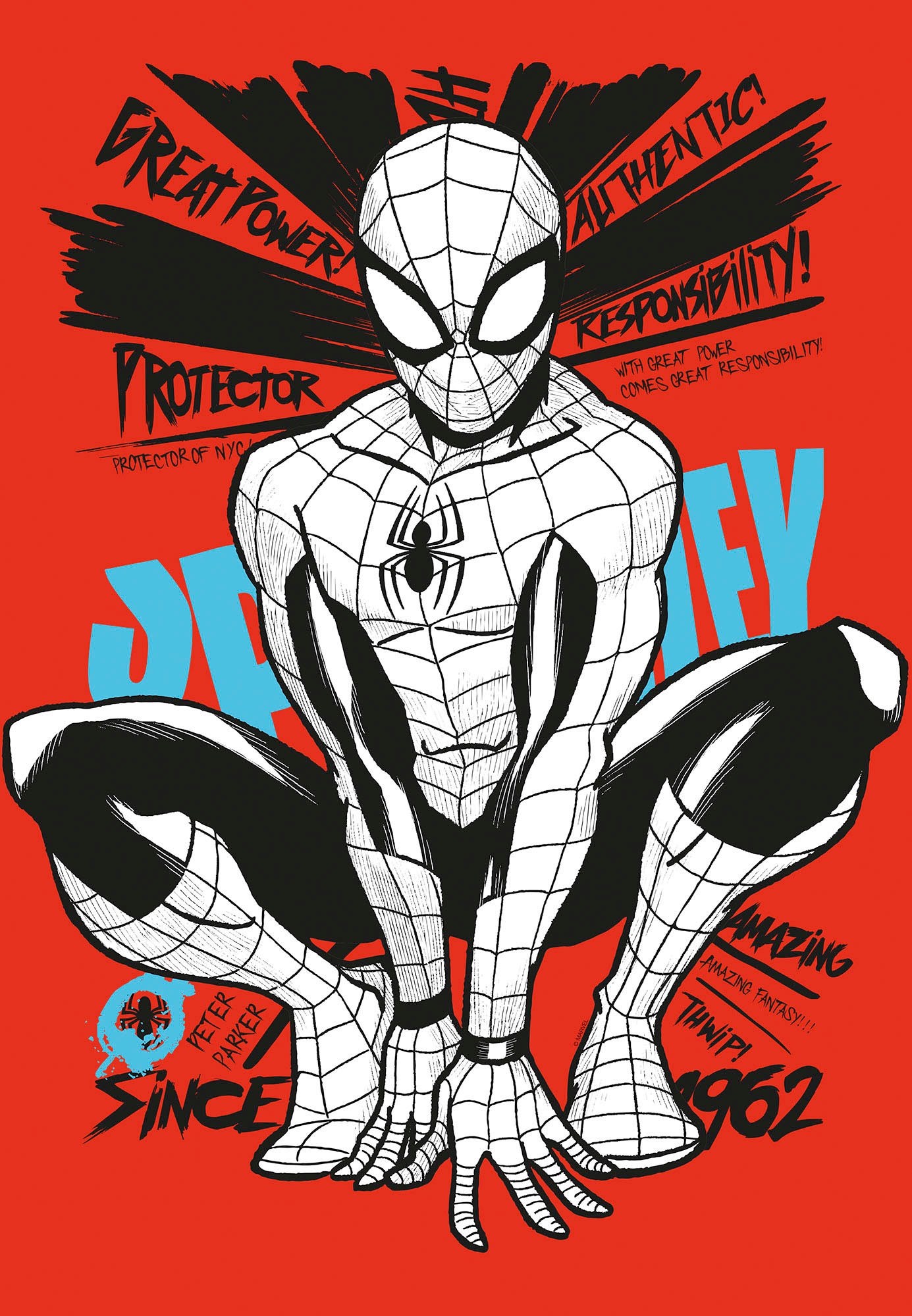 Komar Leinwandbild »Spider-Man Protector of NYC - Grösse 40 x 60 cm«, Disney, (1 St., 40 x 60 cm (Breite x Höhe), Keilrahmenbild mit Echtholzrahmen, Kinderzimmer