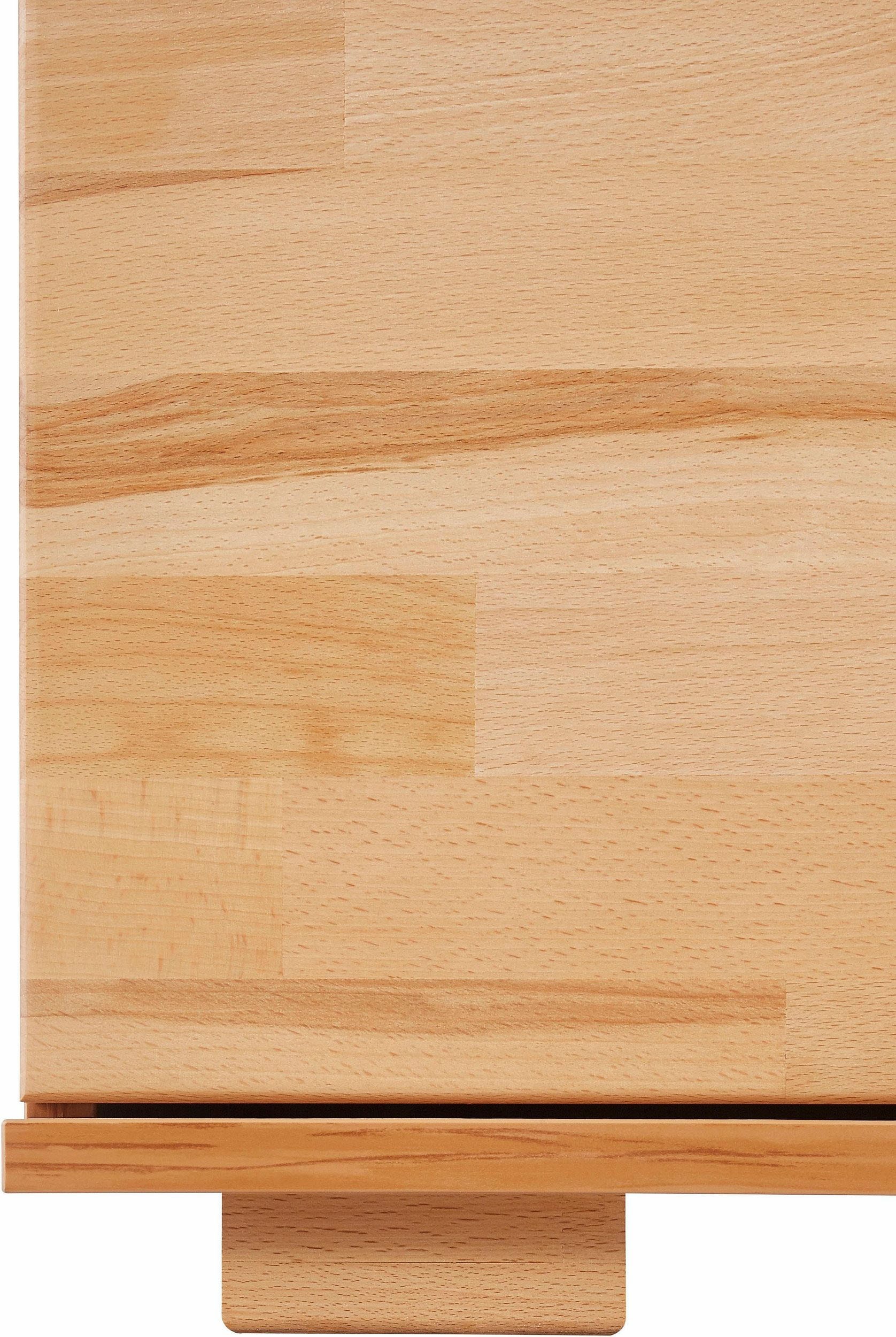 GOODproduct Lowboard »VETRO Teilmassiv, Fronten Massivholz, Wohnzimmer, Stauraum,Griffmulde« B/T/H:150/40/40 cm, 3 Schubladen, 3 offene Fächer, kabeldurchführung