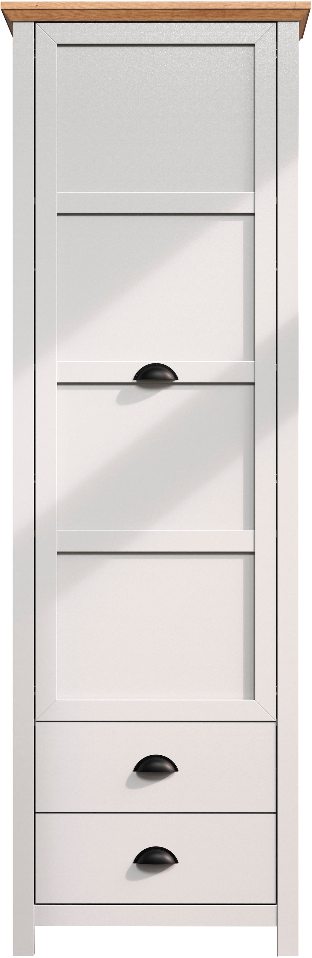 Home affaire Armoire vestiaire »Herzwill« Kleiderschrank, grau, Eiche, Kleiderstange, B/H/T ca.: 65/201/41 cm