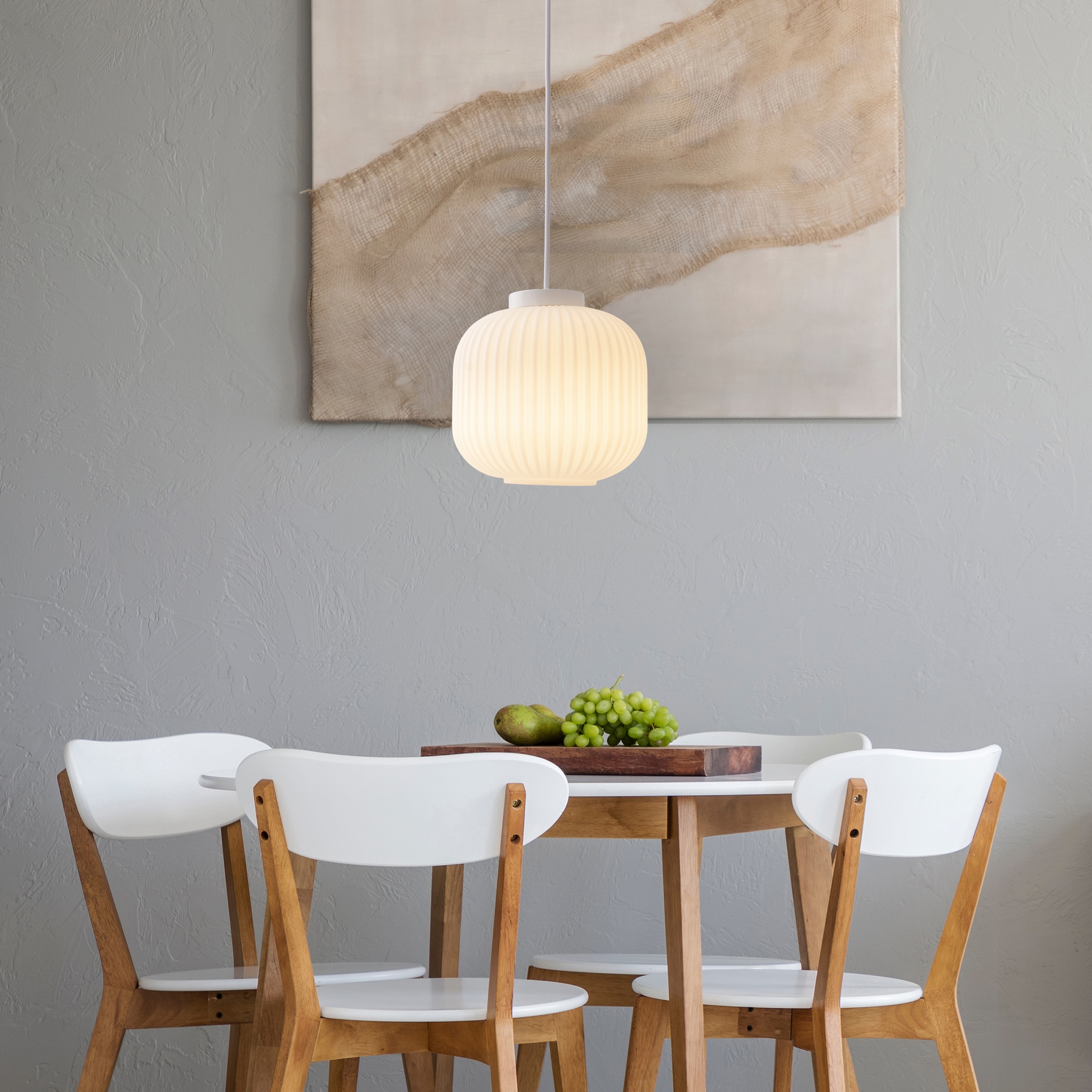 näve Pendelleuchte »Geneva«, 1 flammig, Leuchtmittel E27 | Leuchtmittel wechselbar, Pendelleuchte,Milch-Glas weiss, 1xE27 max.40W