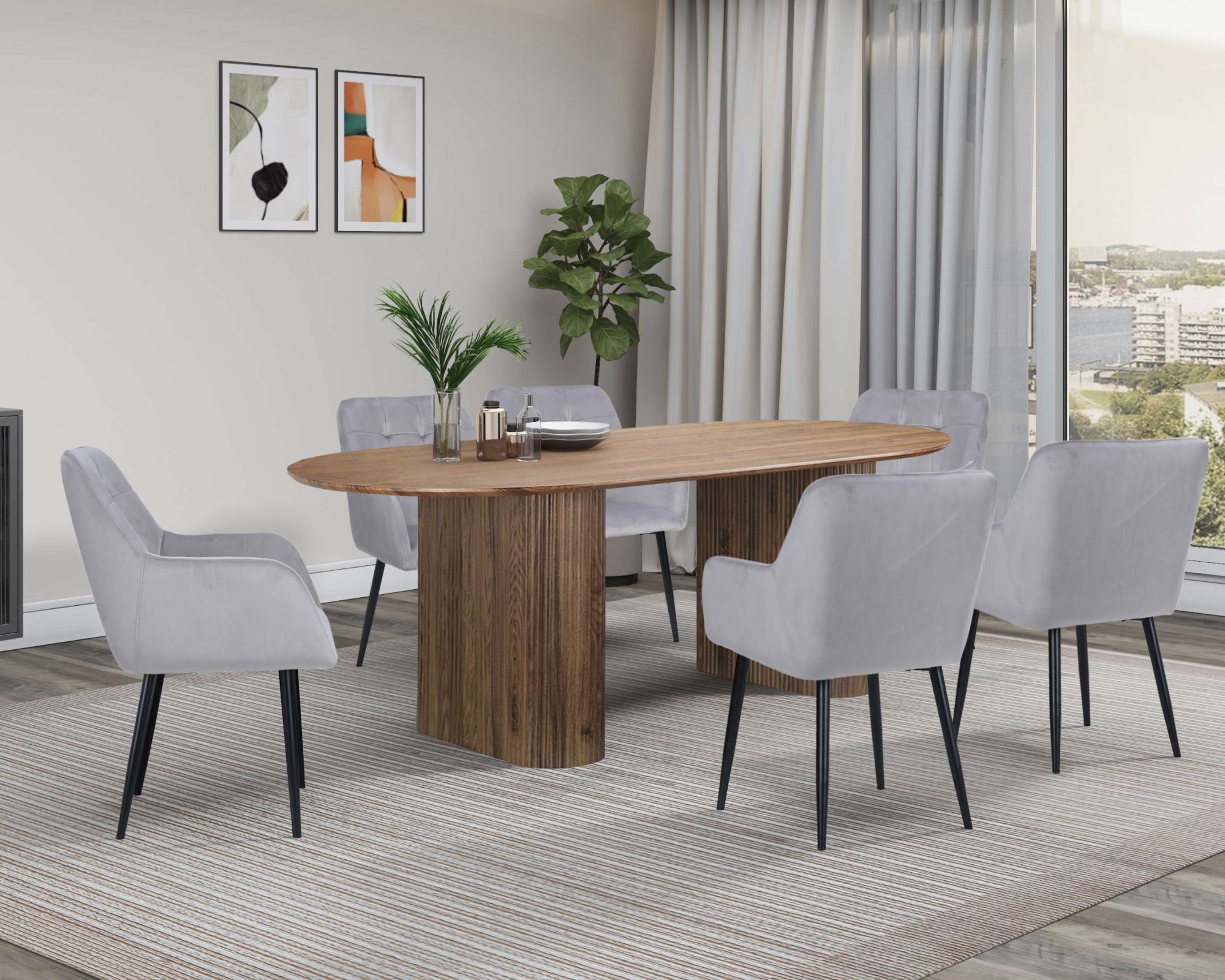 GOODproduct Esszimmerstuhl »Bostony« () 2 Stk.gepolsterte Rückenlehne, Armlehne und Sitzfläche, Sitzhöhe 49 cm