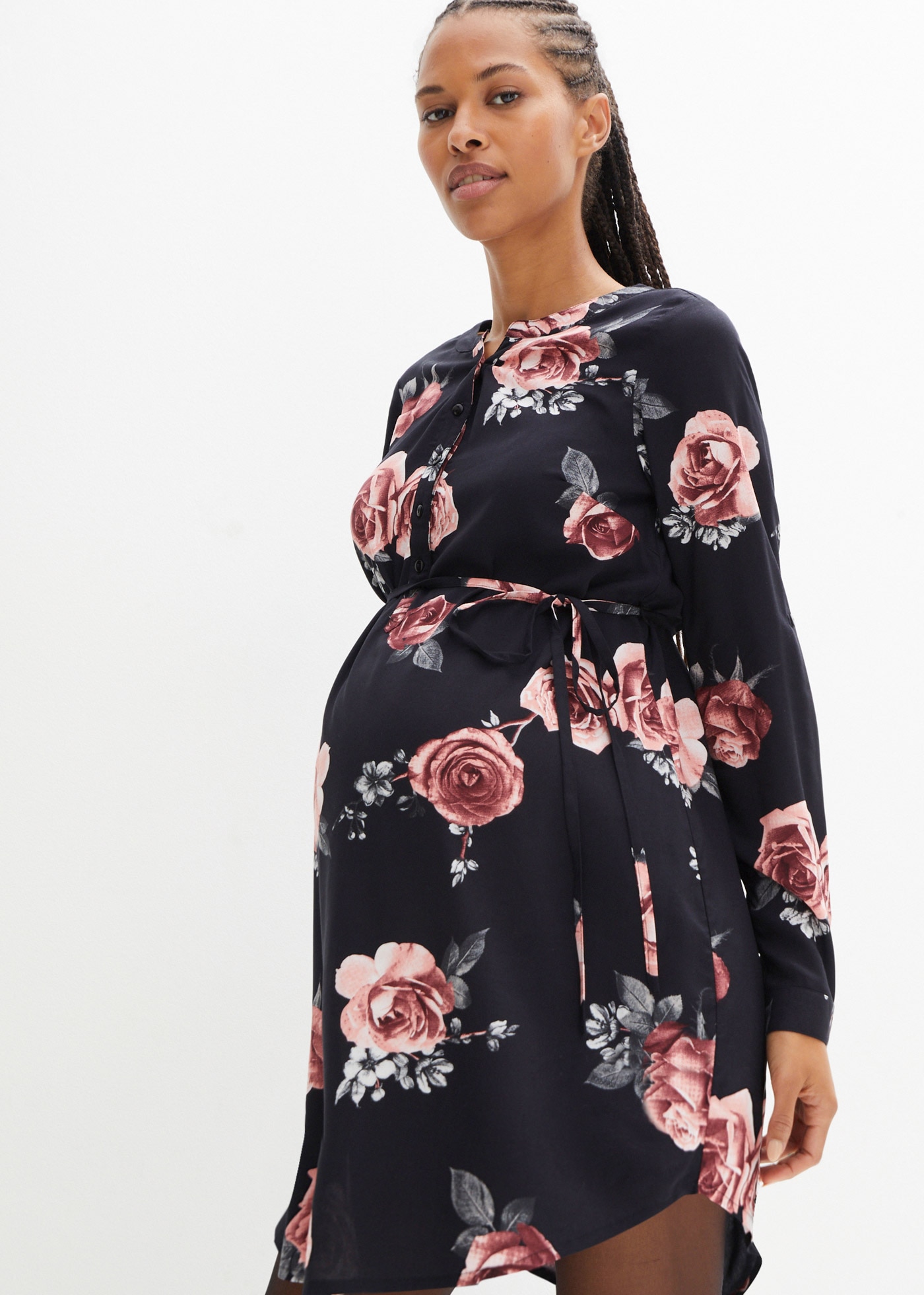 Image of bonprix Umstandskleid "Umstands- und Stillblusenkleid aus fliessender Viskose" für Schwangerschaft und Stillzeit, aus Viskose, lockere Passform