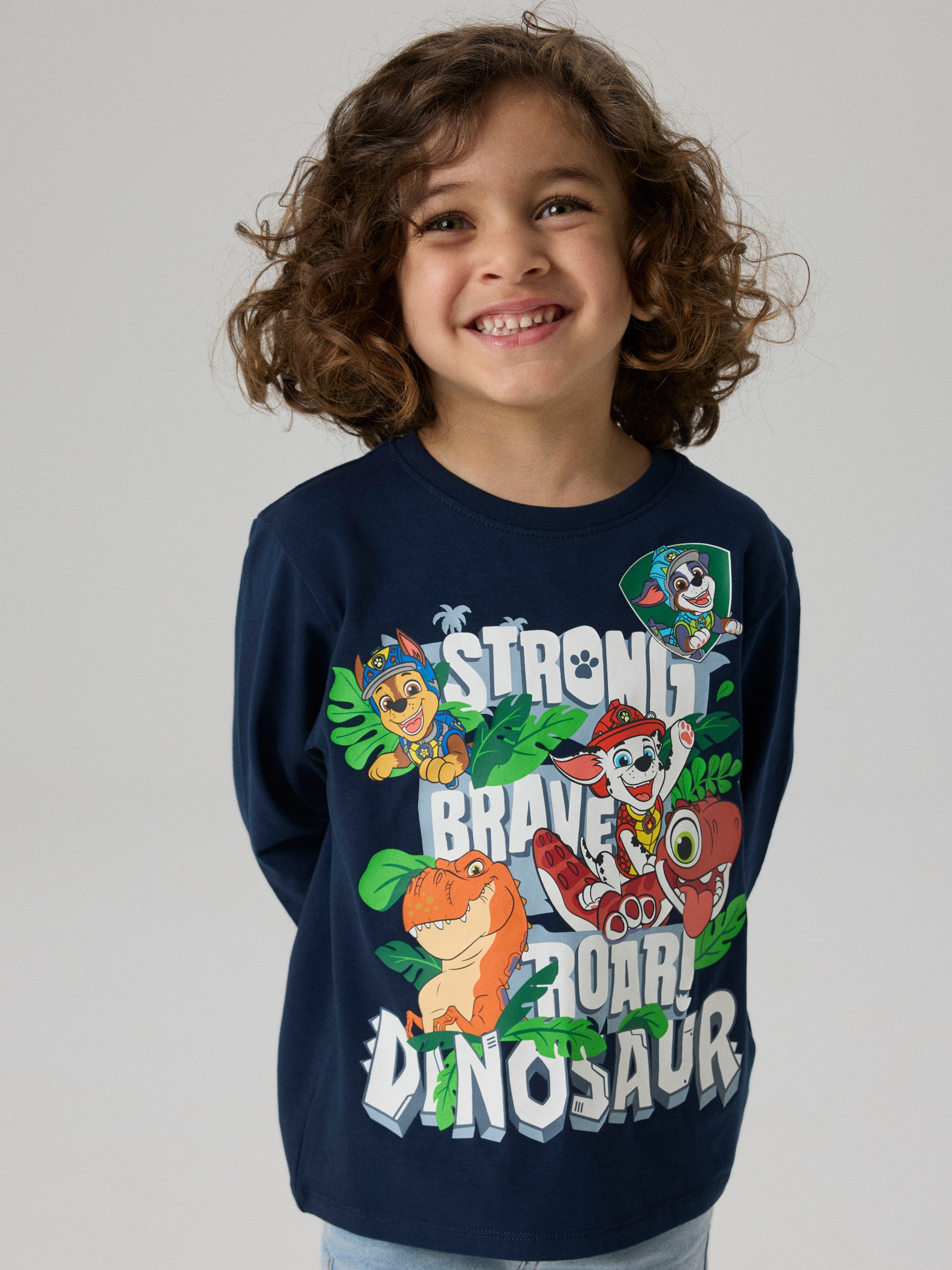 Image of Name It T-Shirt "NMMJIK PAW LS NREG TOP BOX NOOS CPLGM" Baumwollmischung, regular fit