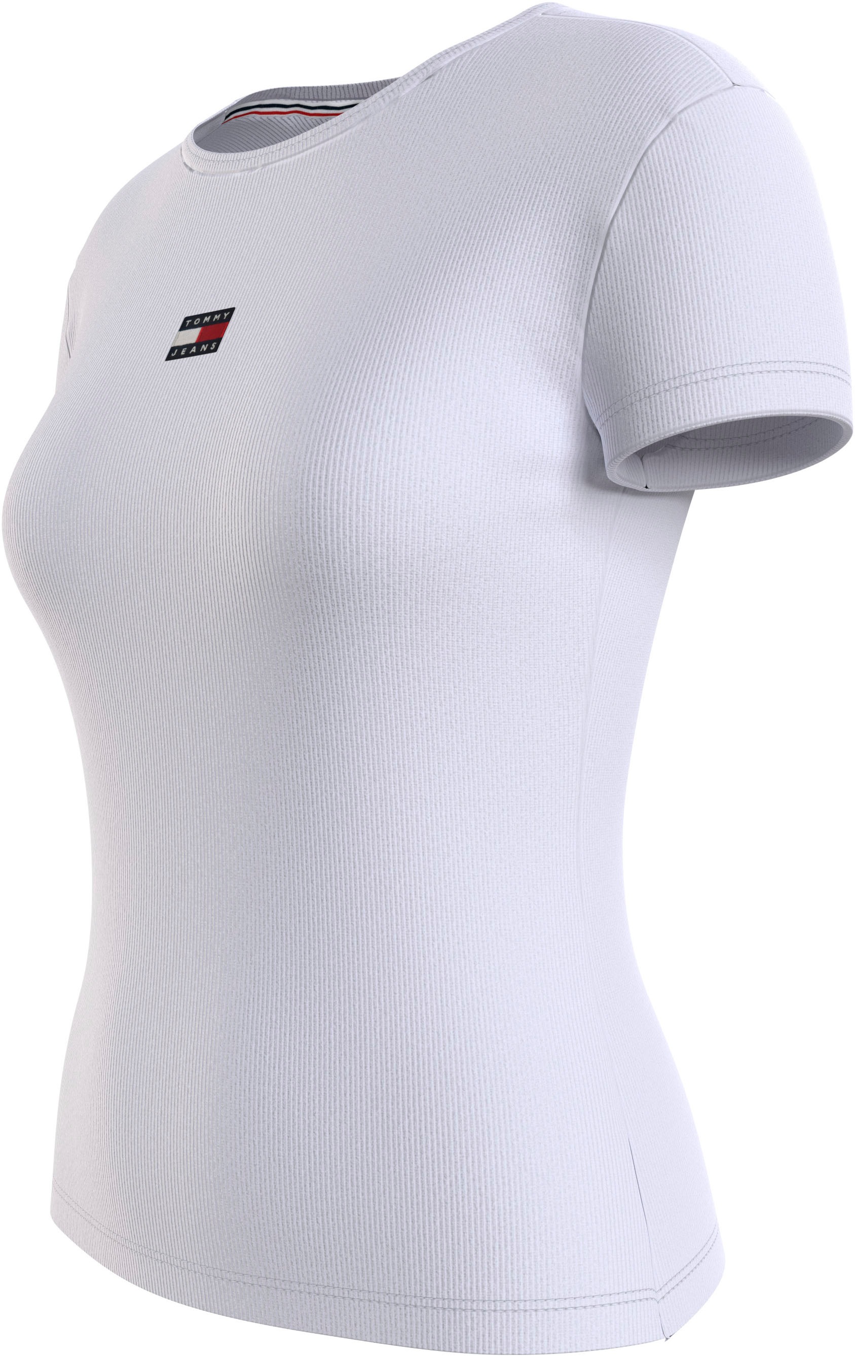 Tommy Jeans Kurzarmshirt »TJW SLIM BADGE RIB TEE«, in gerippter Struktur