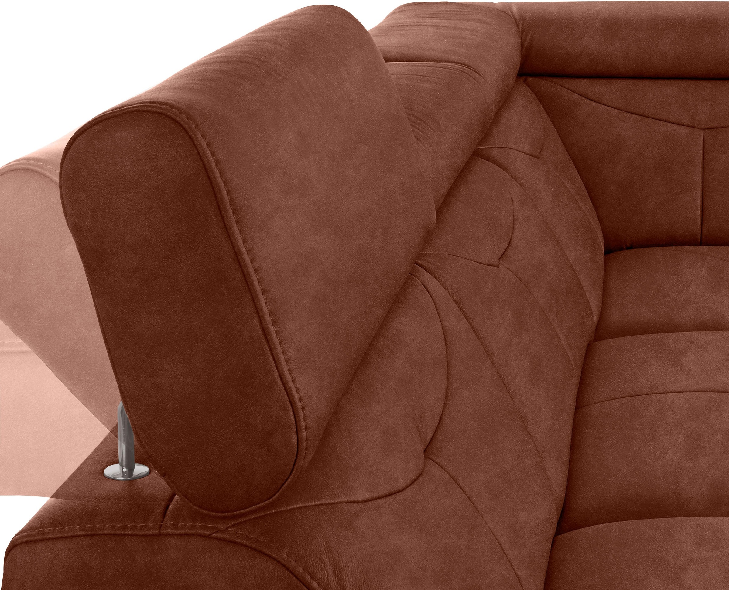 exxpo - sofa fashion Ecksofa »Spring, super bequem und komfortabel mit Armteil- und Kopfteilfunktion«, wahlweise mit Bettfunktion und Bettkasten, L-Form