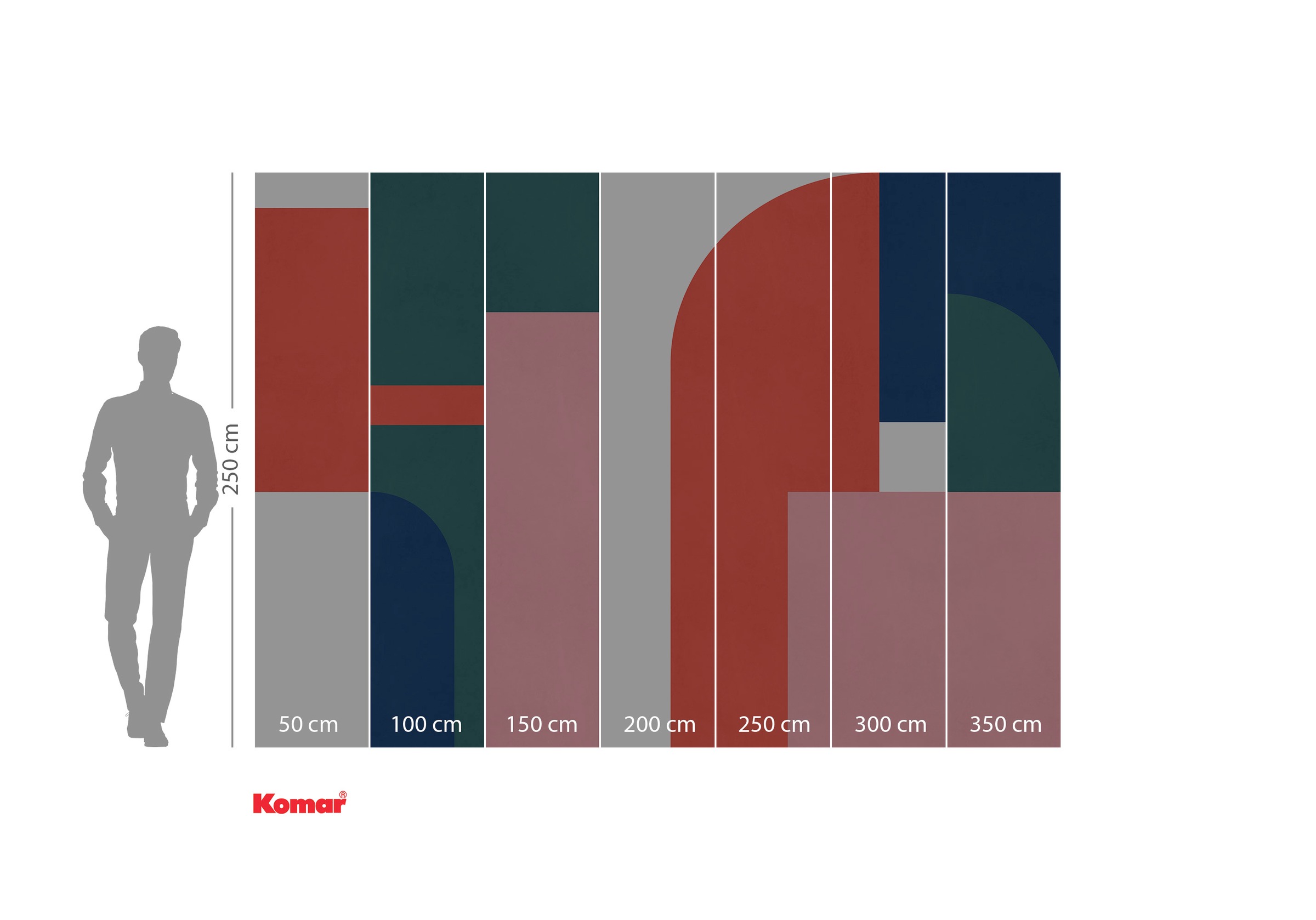 Komar Fototapete »Komar Vlies Fototapete - Geometric Colours - Grösse 350 x 250 cm« bedruckt glatt