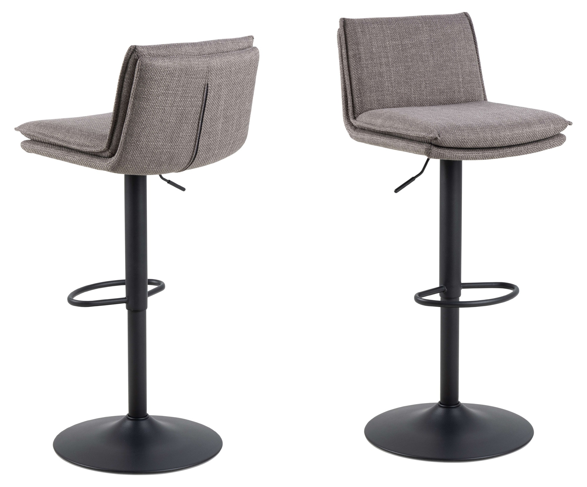 ACTONA GROUP Barhocker »Flynn Barstuhl, Höhenverstellbar,« gepolstert, schwarzer Trompetenfuss, Gasfeder, drehbar, 2er-Set
