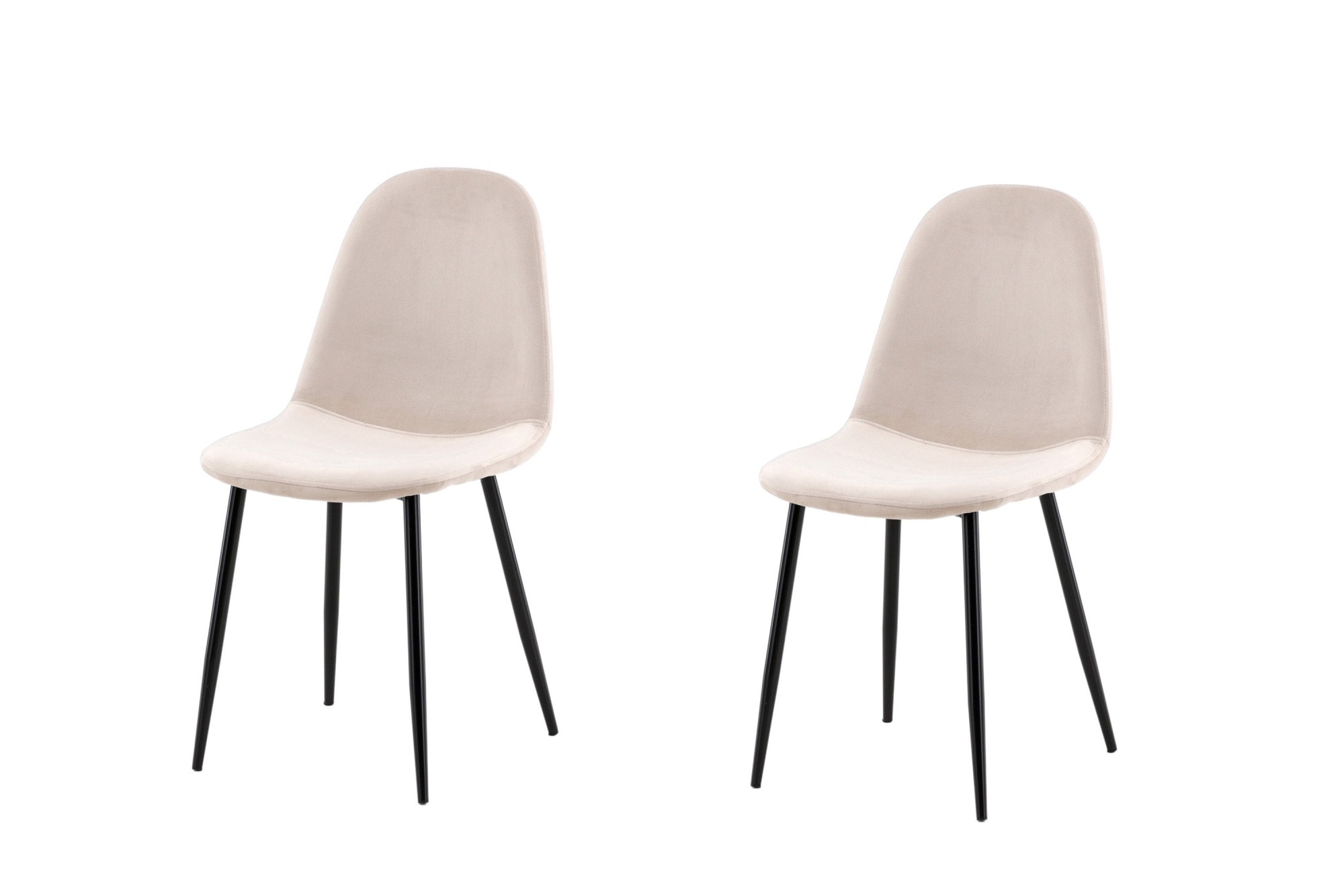 Venture Home Chaise de salle à manger »Polar, 2er-Set Esszimmerstühle in Beige-Samt, 150 kg belastbar« () 2 cuisChaise rembourrée, revêtement en velours, pieds en métal, arrondi, moderne