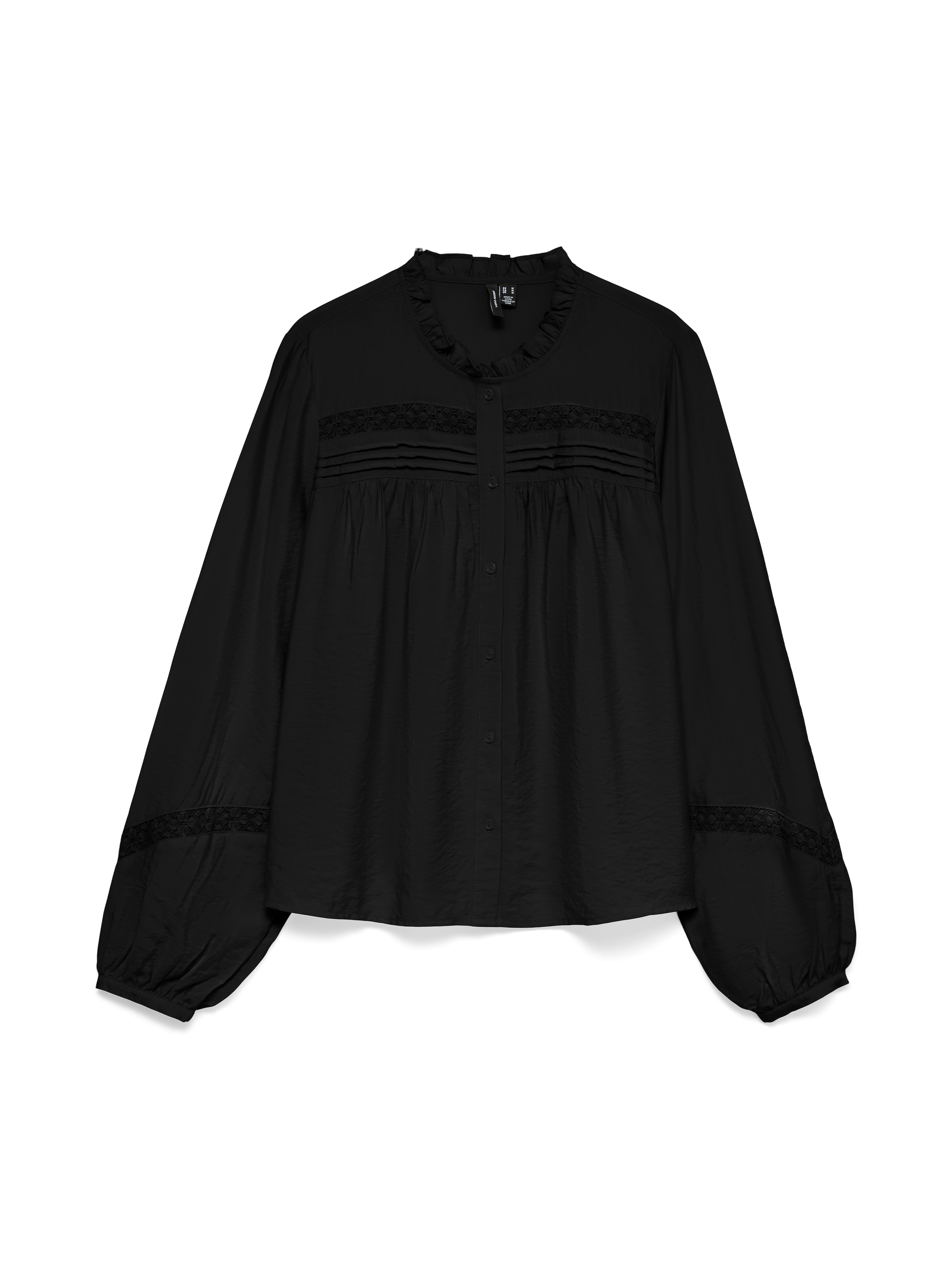 Vero Moda Blouse à manches longues »VMCASEY LS LACE SHIRT WVN NOOS« mélange viscose, coupe régulière
