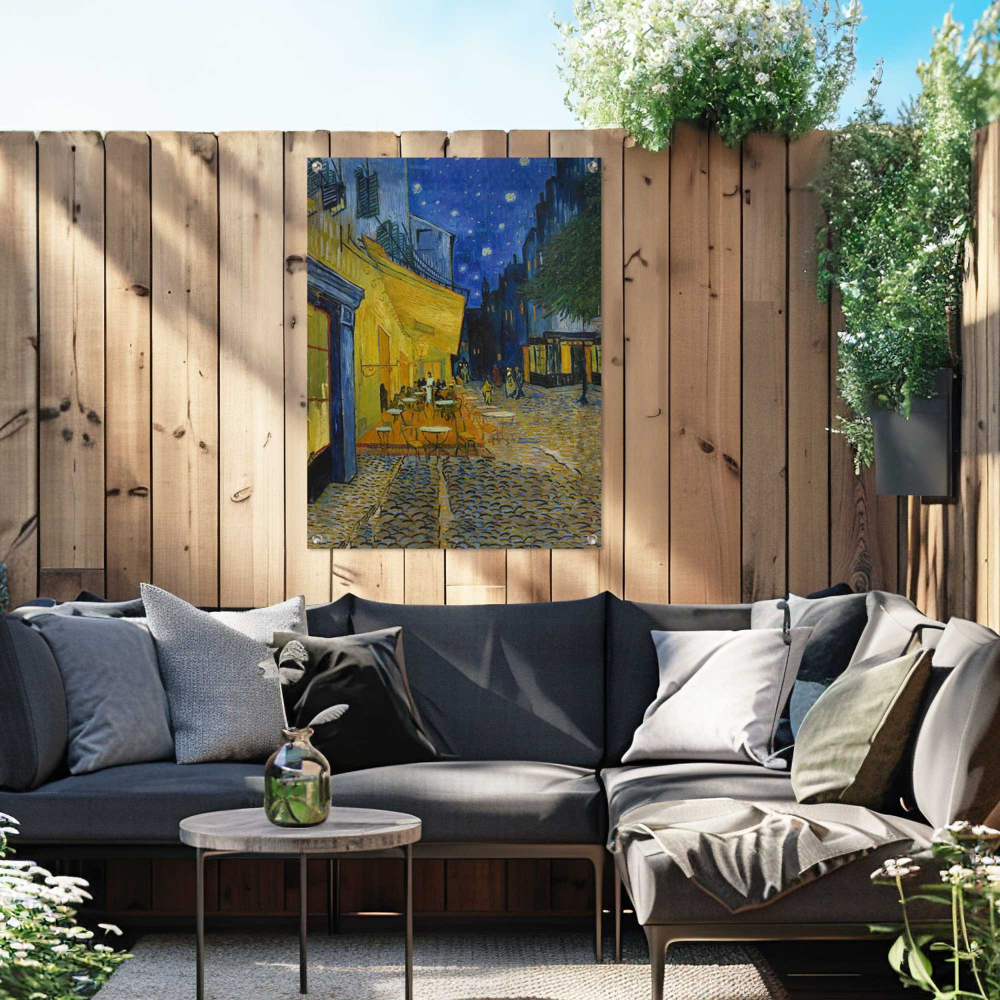 Reinders! Poster »Van Gogh - café de nuit« Garten - Nacht - Terrasse - Sternenhimmel - Blau - Leinwand - Kunst