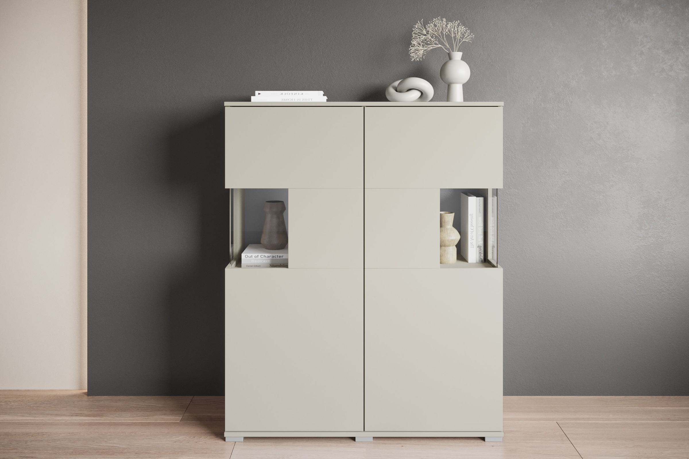 Image of GOODproduct Highboard "Kenia" 1 Stk. tlg. Modernes Highboard mit Glastüren, Breite 100 cm