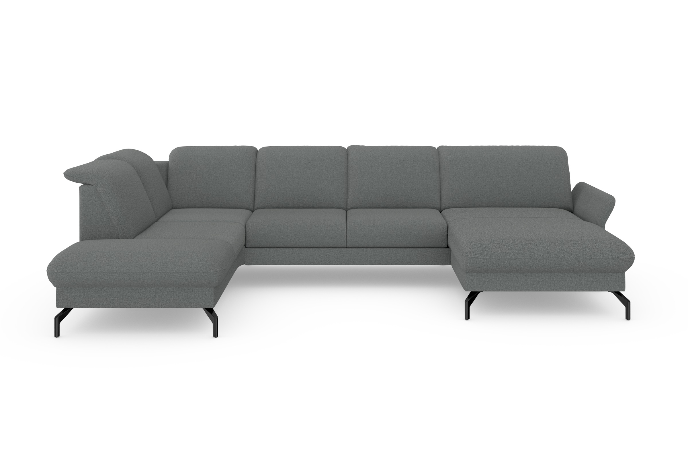 sit&more Wohnlandschaft »Fashion U-Form«, wahlweise mit Kopfteilverstellung, Vorziehsitz, motorisch, Metallfüsse