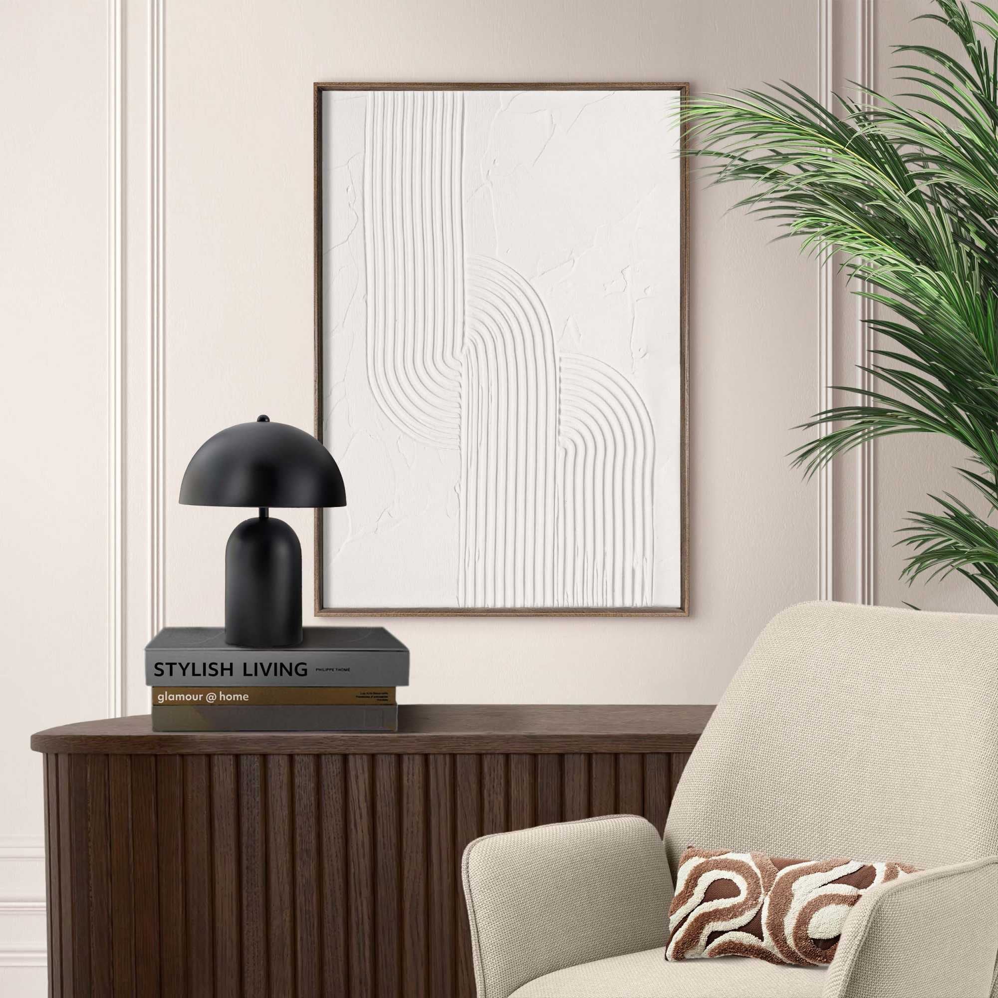 Reinders! Fresque murale »Reliefmuster« Wohnzimmer - Weiss - MDF - Abstrakt - 50x70 cm