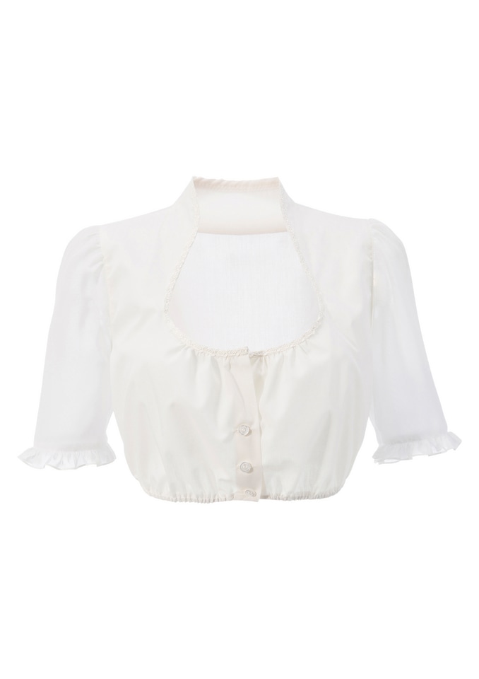 Dirndlbluse mit Gummizug am Saum