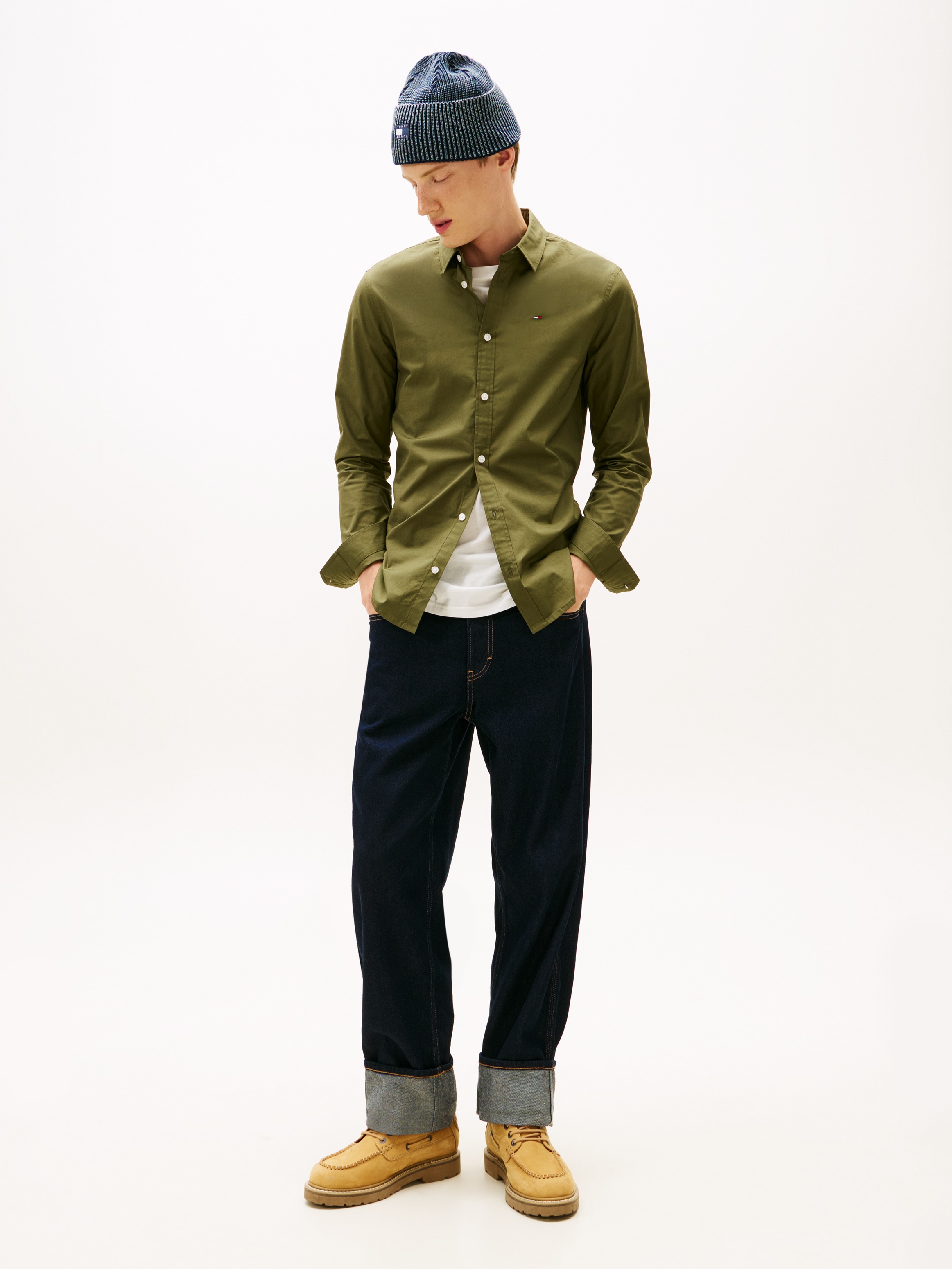 Tommy Jeans Chemise à manches longues »Sabim Stretch Hemd Shirt« Stretch Hemd, Premium, Slim Fit, mit Elasthan