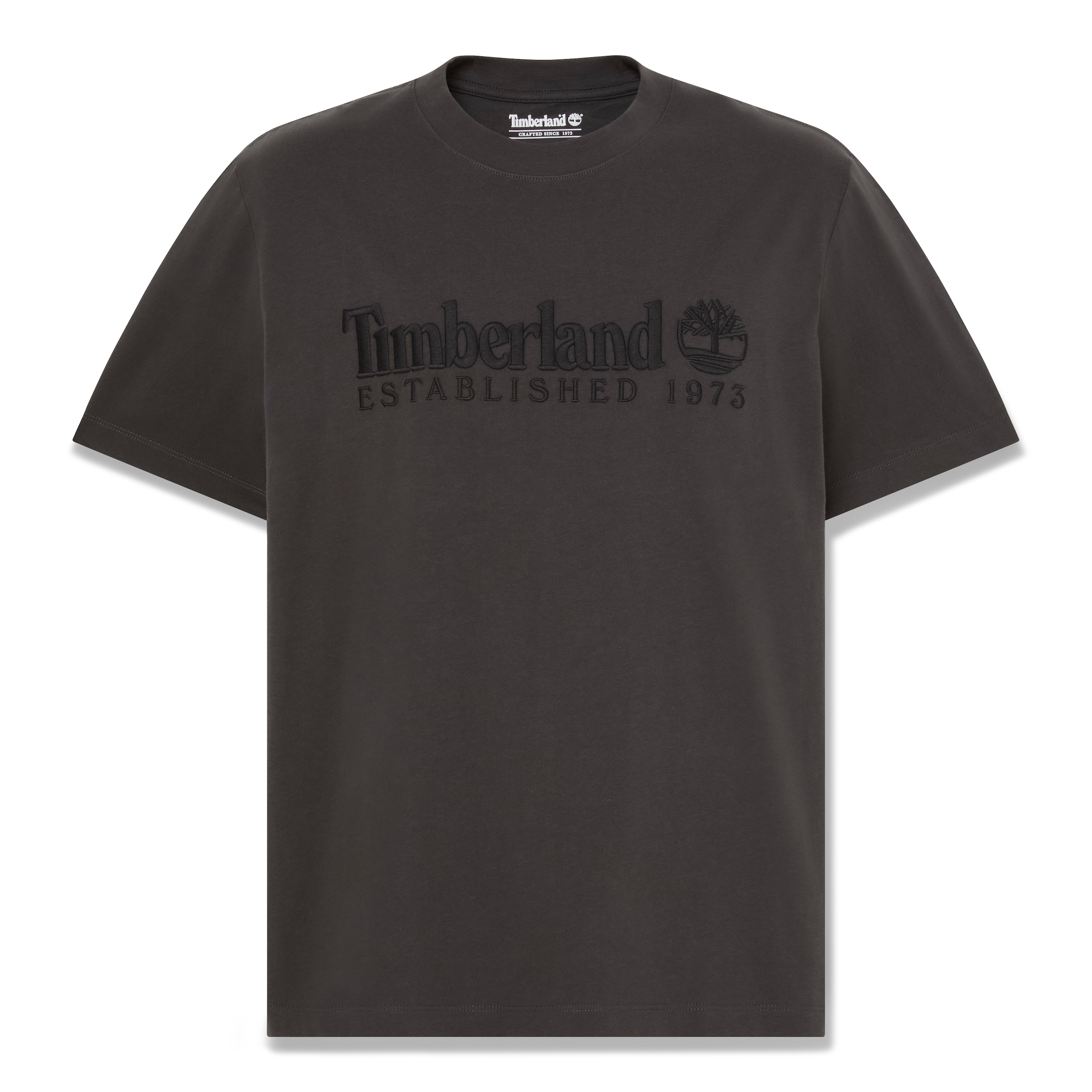 Timberland T-shirt »ESTABLISHED 1973 - SS Embroidered Tee« manches courtes, avec col rond, en coton, coupe normale