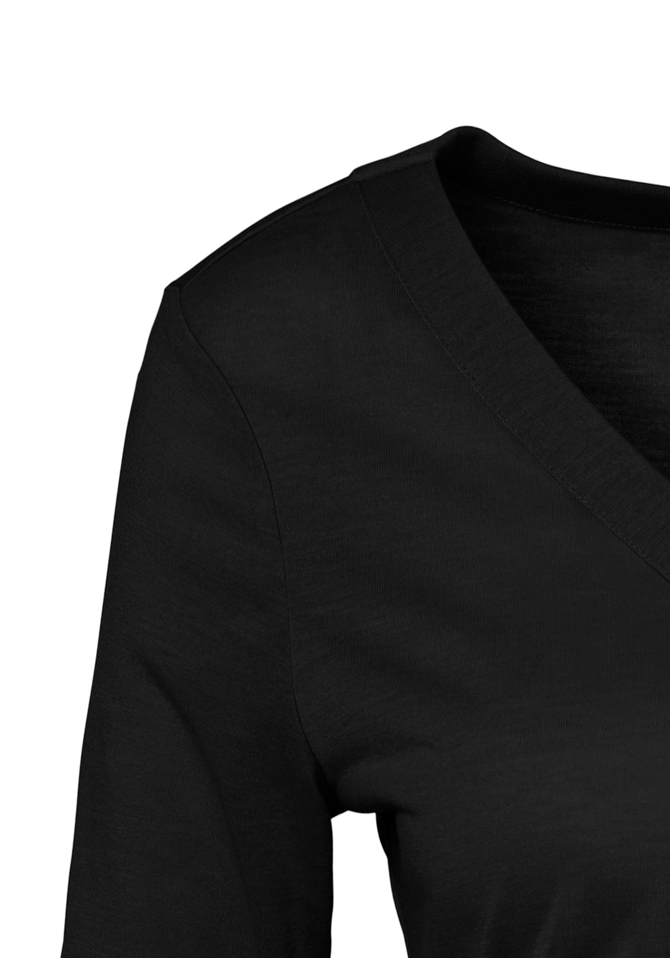 LASCANA 3/4-Arm-Shirt, mit modischen Ärmeldetails und V-Ausschnitt, Blusenshirt