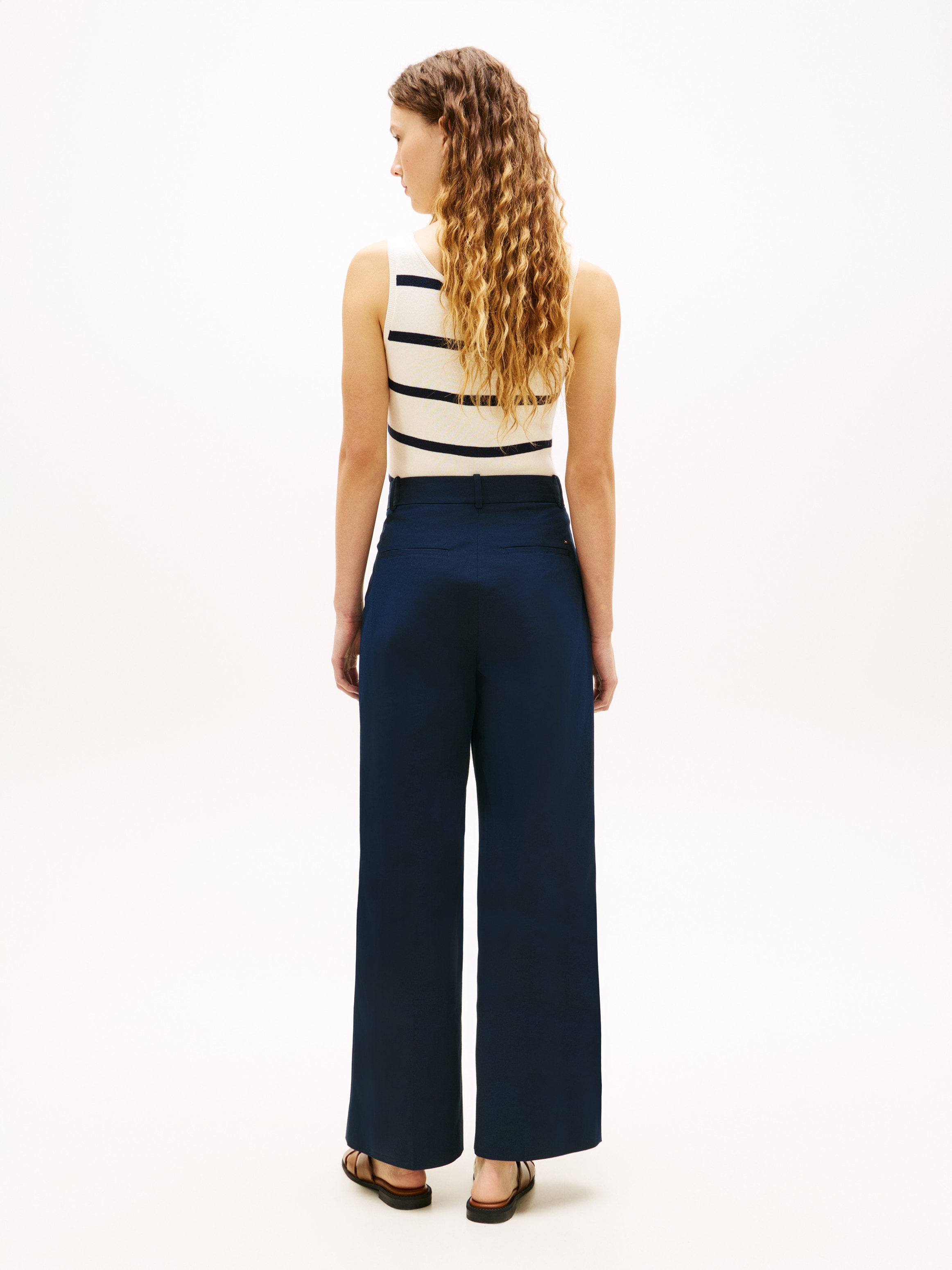 Tommy Hilfiger Chinos »PREPPY COTTON WIDE LEG CHINO«  avec plis repassés, taille mi-haute