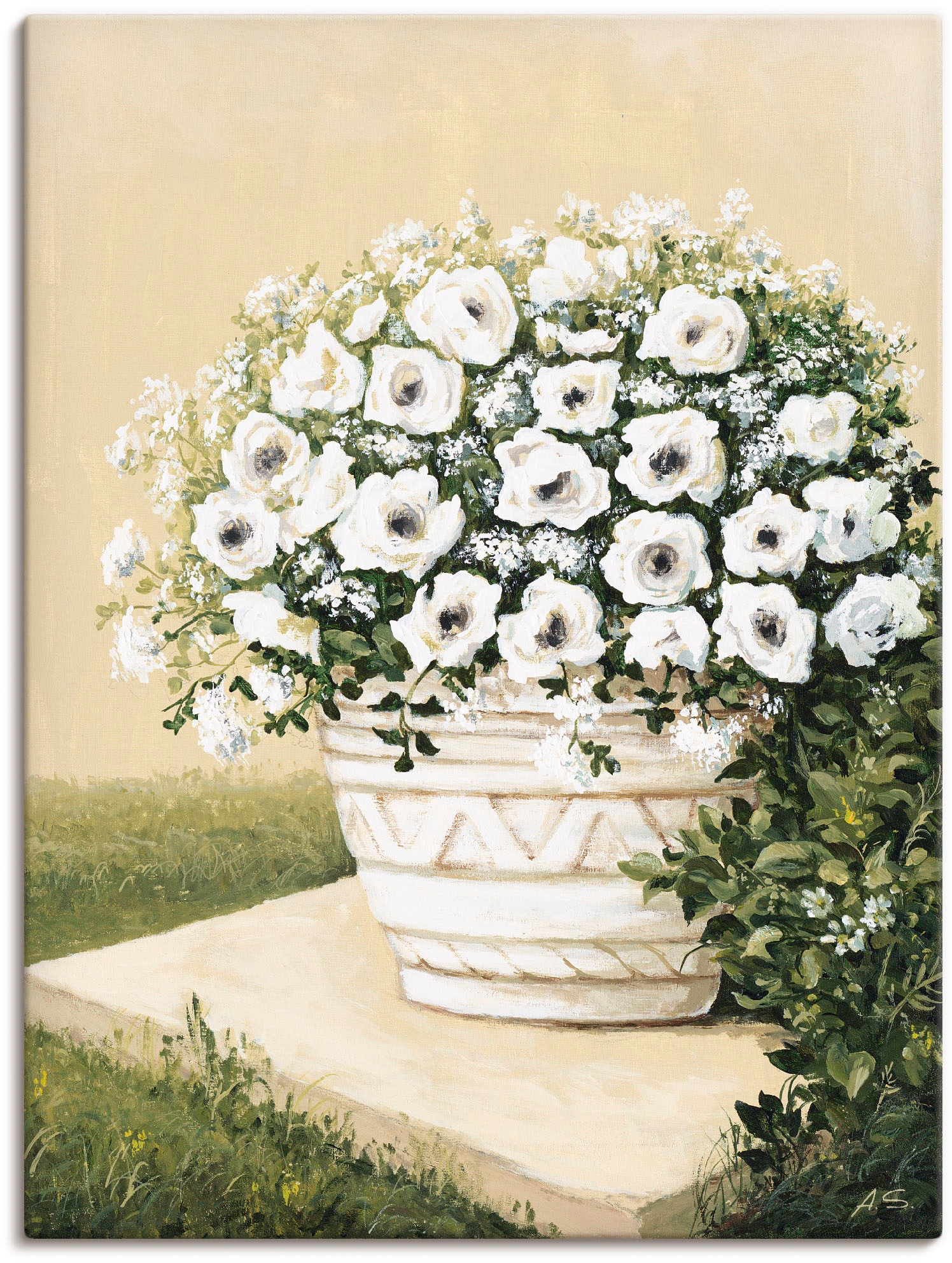 Image of Artland Leinwandbild "Blumentopf II" Blumen 1 Stk. tlg. auf Holzrahmen gespannt