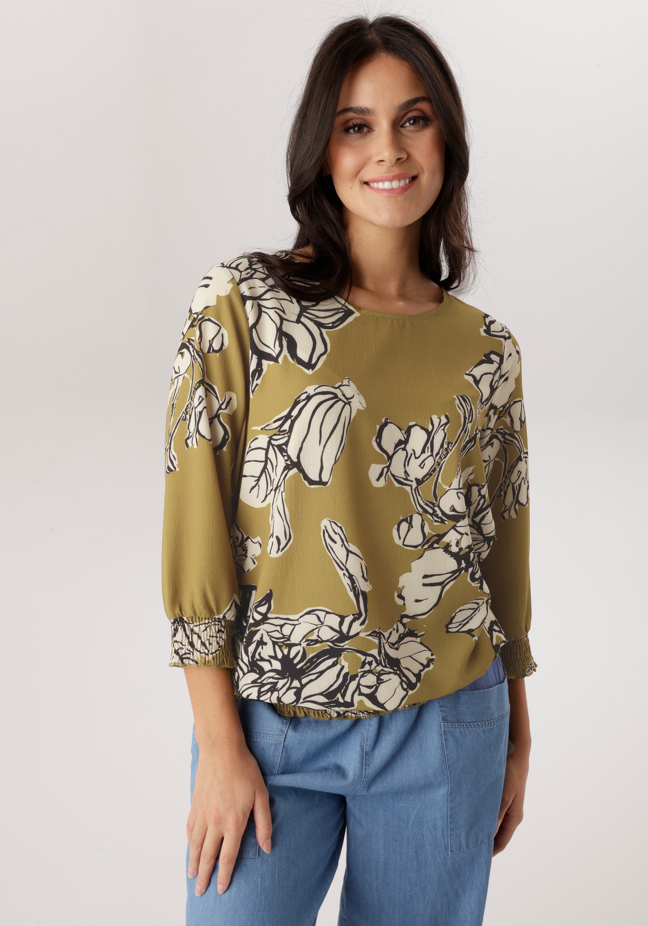Image of Aniston SELECTED Schlupfbluse mit Smokbündchen und Knopfverschluss hinten - NEUE KOLLEKTION