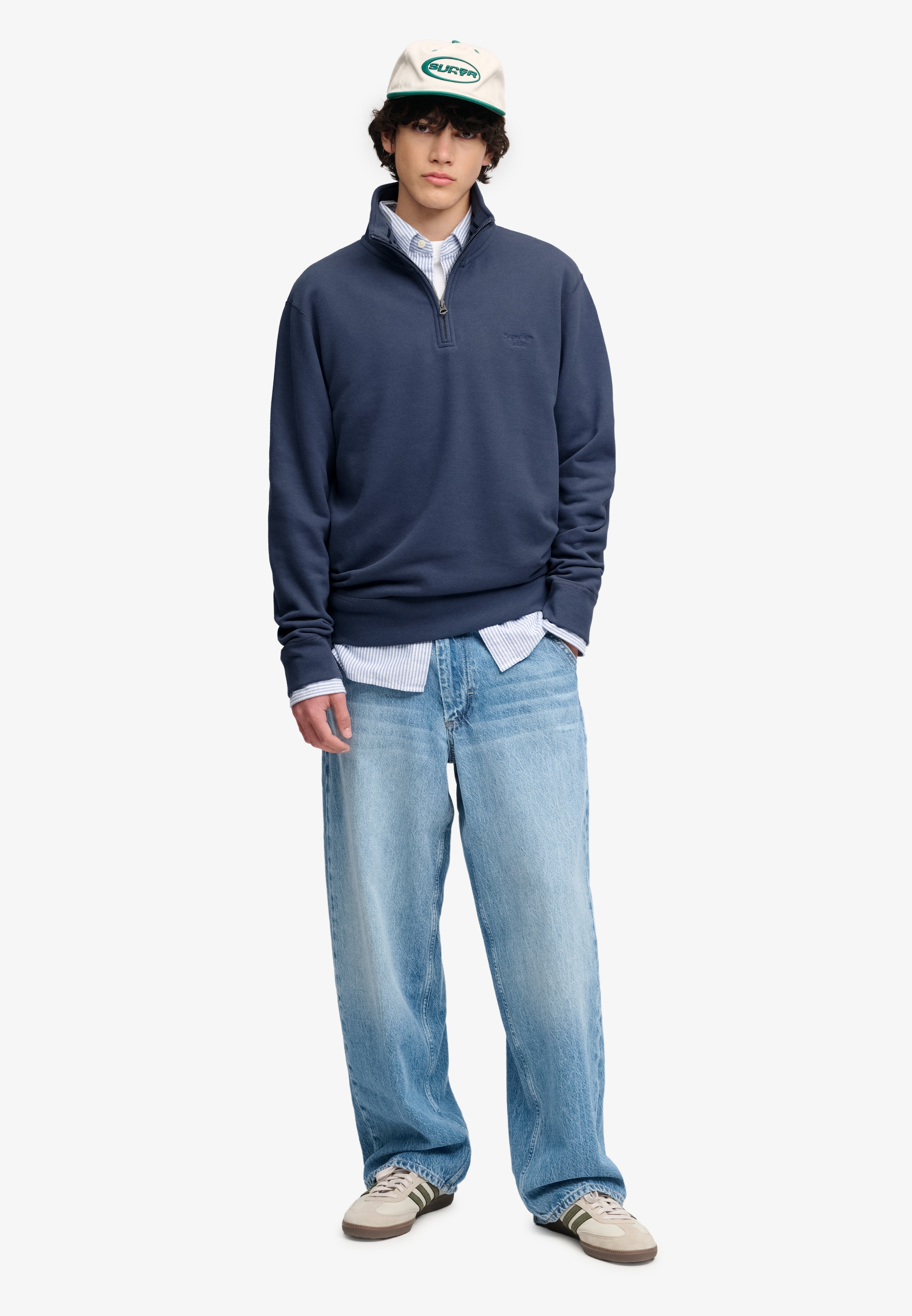 Superdry Sweat-shirt »ESSENTIAL SERIF LOGO HALF ZIP«, Baumwollmischung
