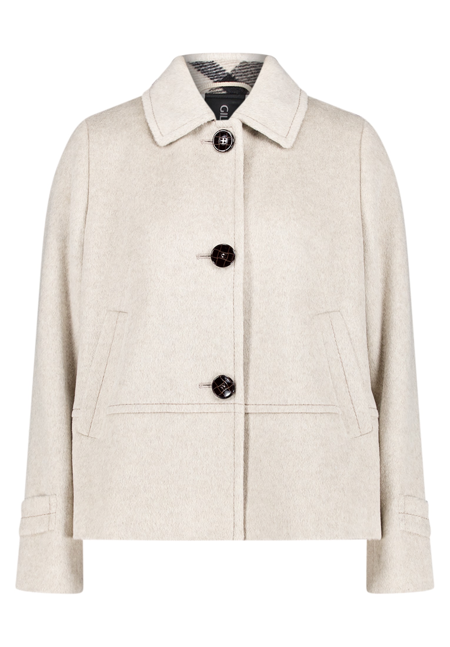 Gil Bret Veste en laine sans capuche avec col chemise et patte de boutonnage