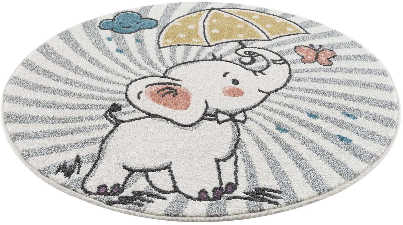 Image of Carpet City Kinderteppich »Anime9388«, rund, 11 mm Höhe, Spielteppich, Elefant, Weicher Flor, Pflegeleicht, Kinderzimmer bei Ackermann Versand Schweiz