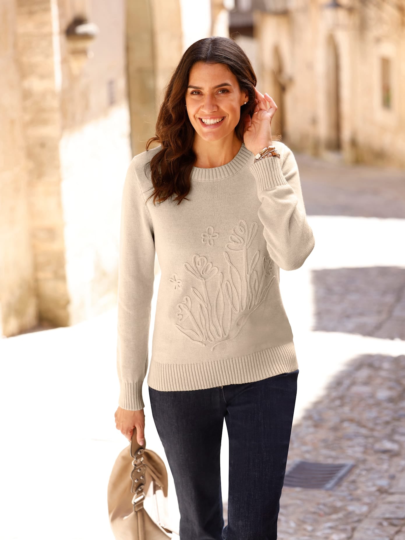 Image of Inspirationen Rundhalspullover "Baumwoll-Pullover"