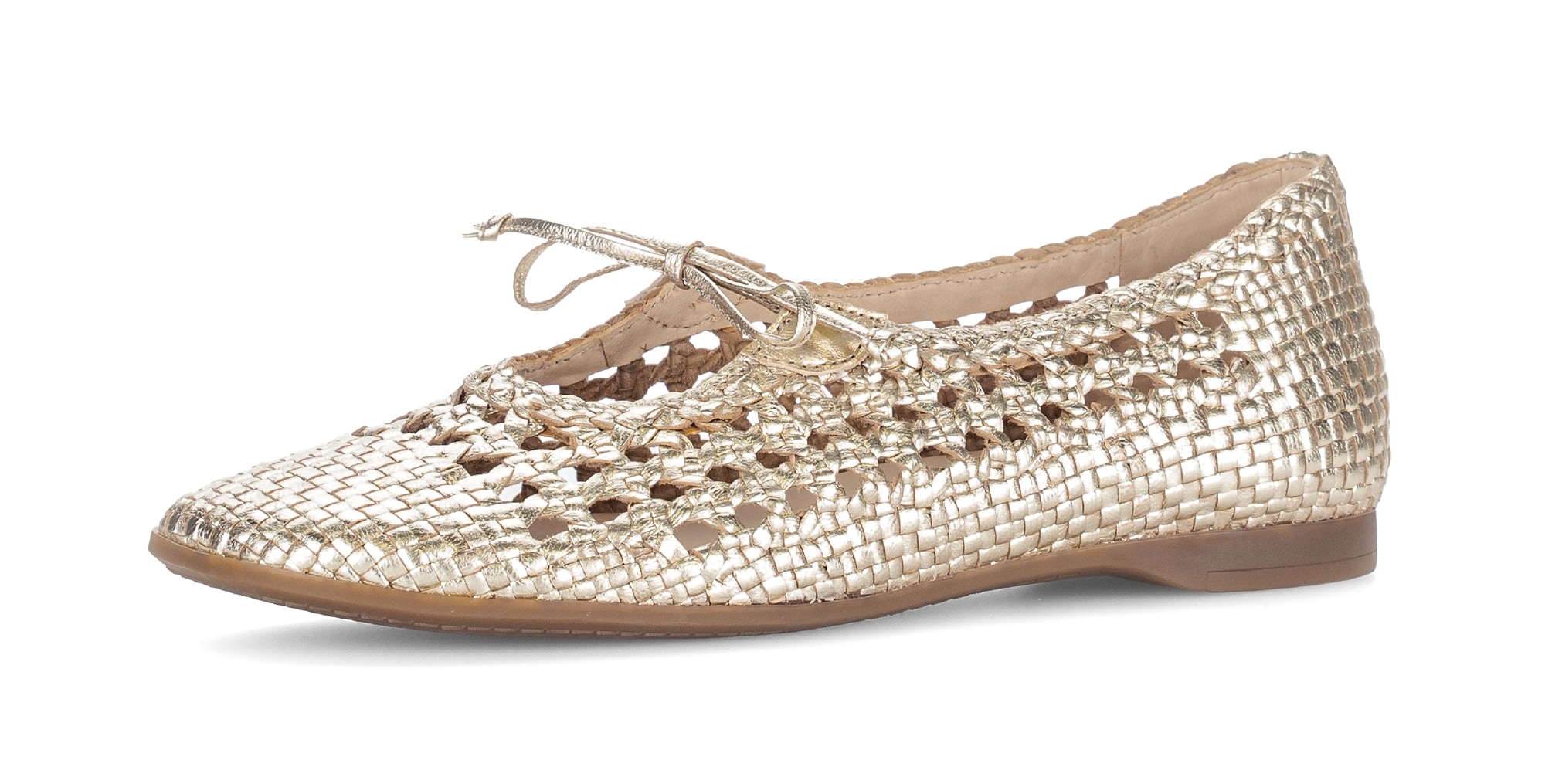Image of Gabor Ballerina, Sommerschuh in modischer Flecht- und Metallicoptik
