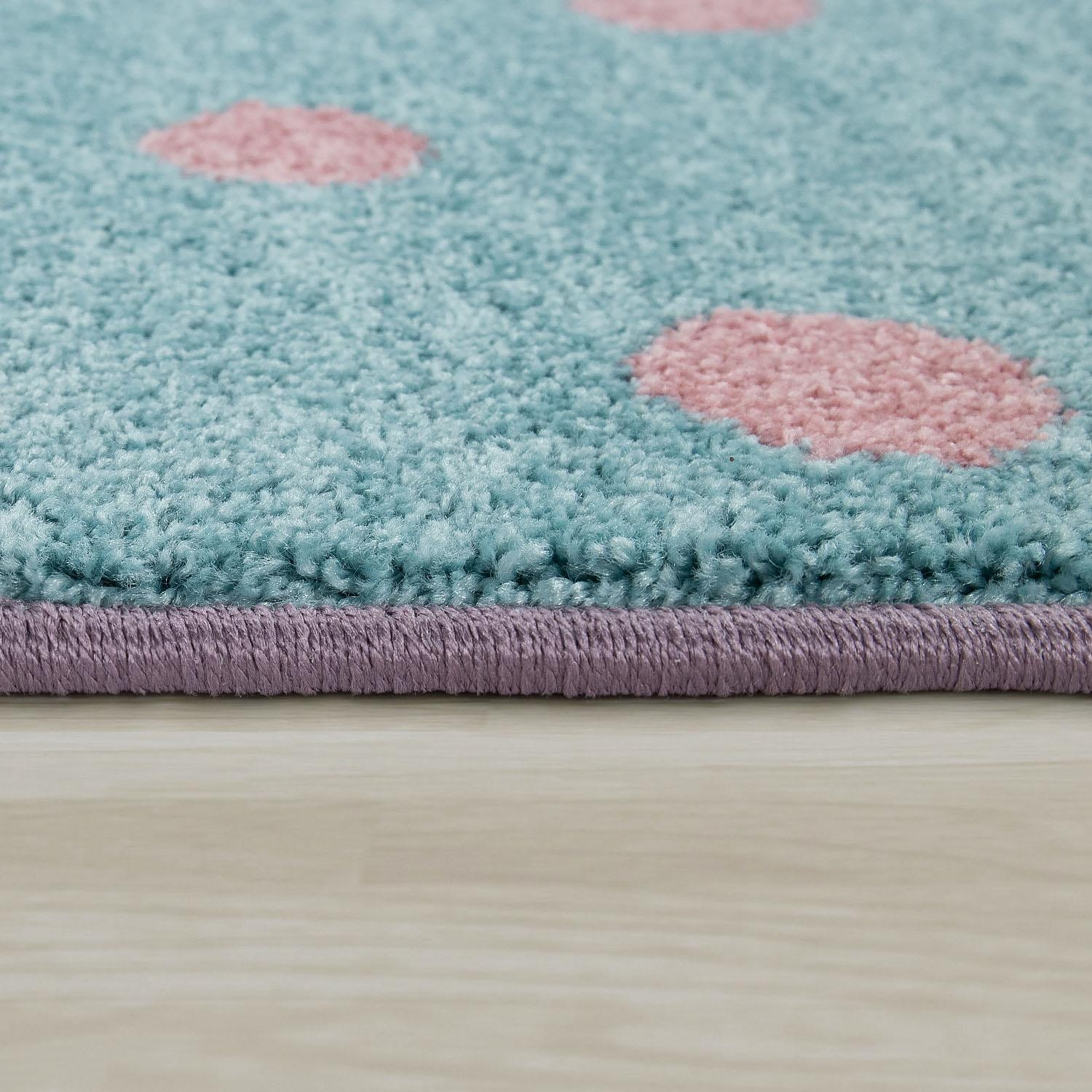 Paco Home Kinderteppich »Ela 399«, rechteckig, 17 mm Höhe, 3D-Design, Patchwork Muster, Motiv Bär, Sterne & Punkte, Kinderzimmer