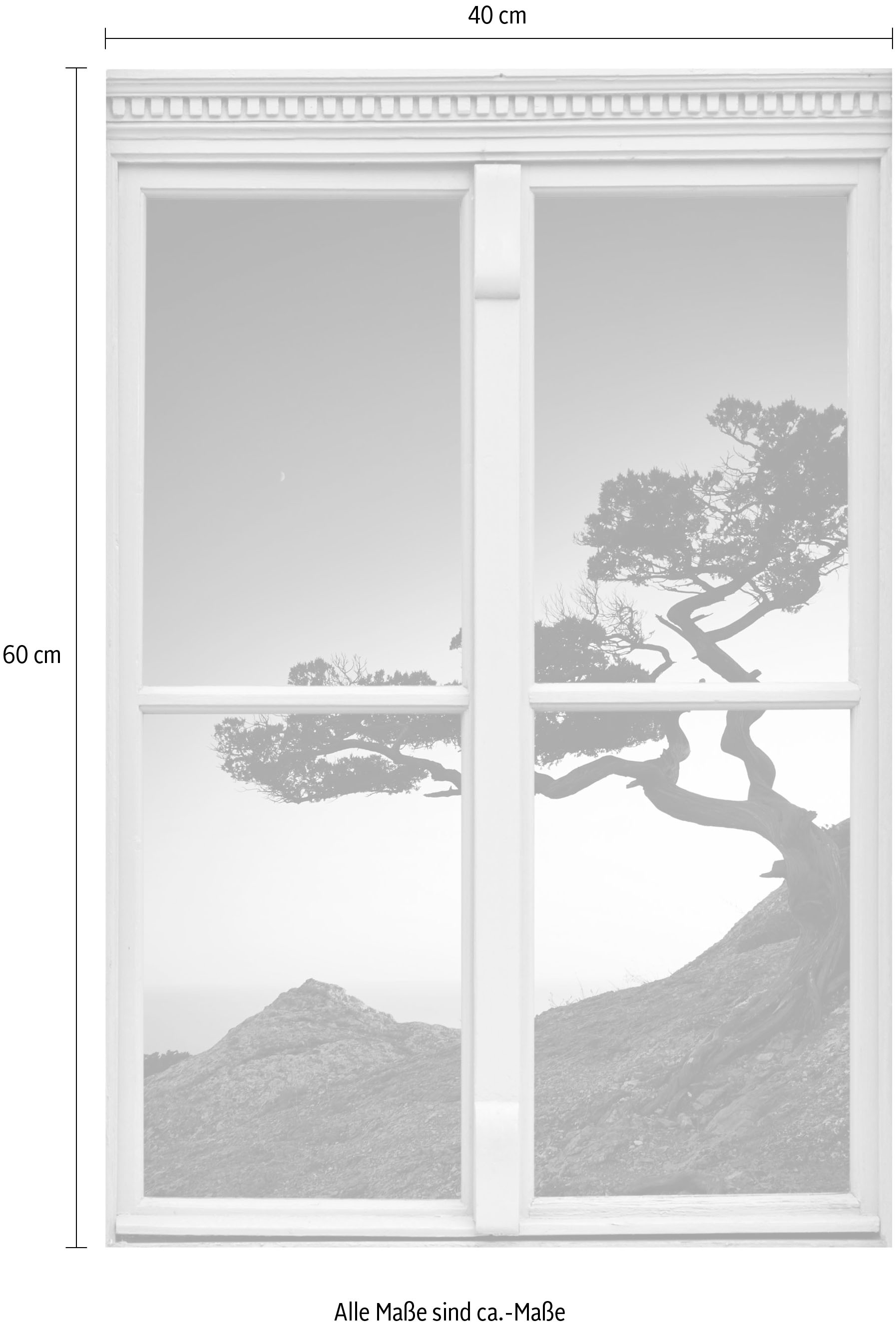 queence Autocollants muraux »Küste« Wandsticker, Wandbild, selbstklebend, 3D, Fenster