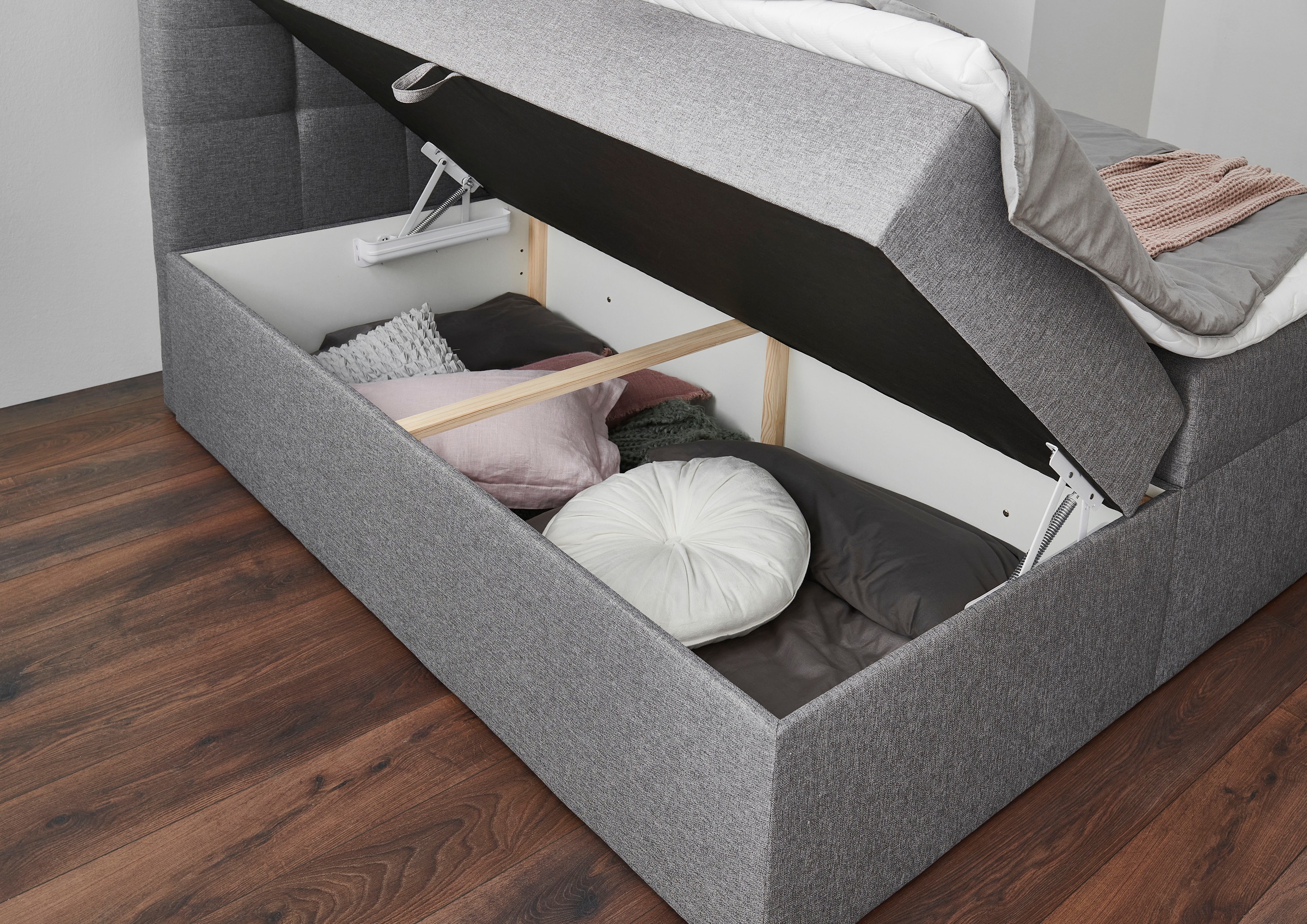 Home affaire Lit de boxe niche dans le coffre de lit pour rangement supplémentaire