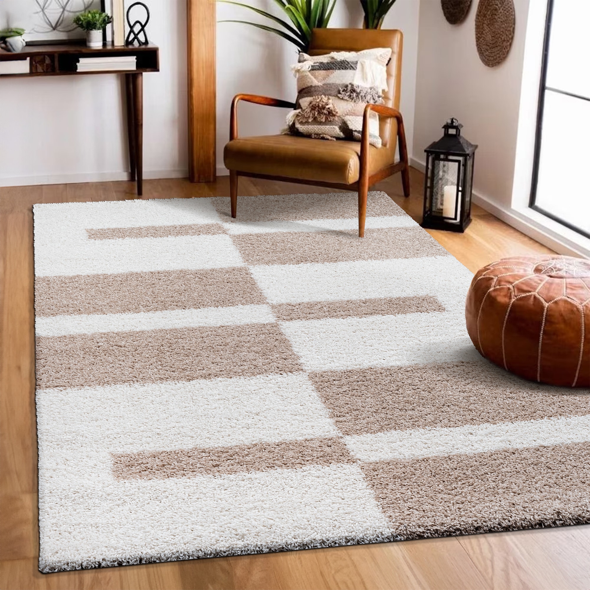 Image of Sanat Hochflor-Teppich "Milano 1254, auch als Läufer und in Rund" rechteckig 30 mm Höhe Langflor, Shaggy, Wohnzimmer, Schlafzimmer, fussbodenheizungsgeeignet