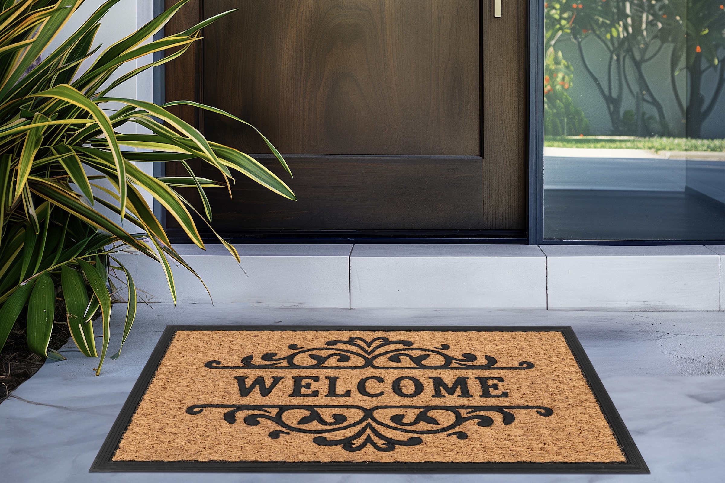 Kayoom Fussmatte »Entry 225« rechteckig 11 mm Höhe Türmatte, Kokos Gummi, Eingang, Welcome