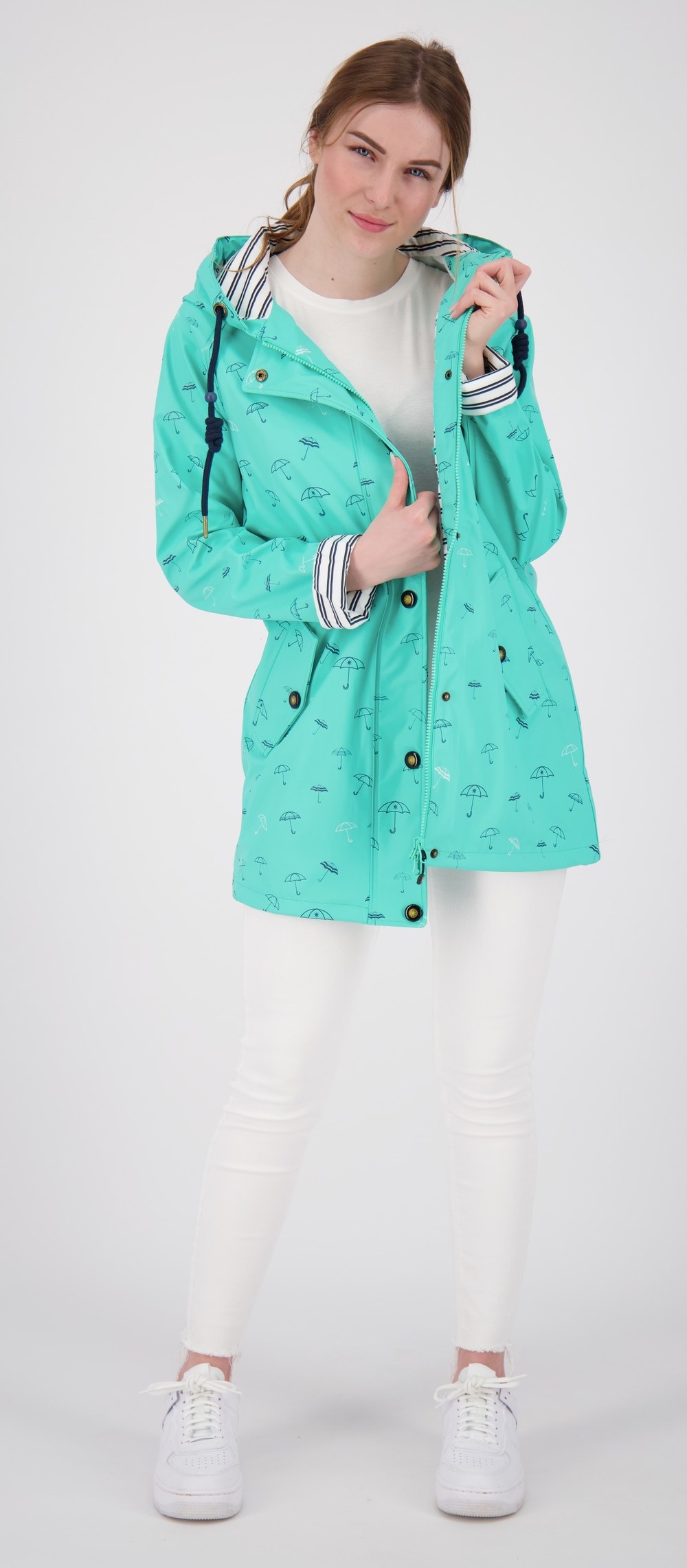 ankerglut Regenjacke »Friesennerz #ankerglutbucht Regenmantel, Longjacket« mit Kapuze auch in Grossen Grössen erhältlich