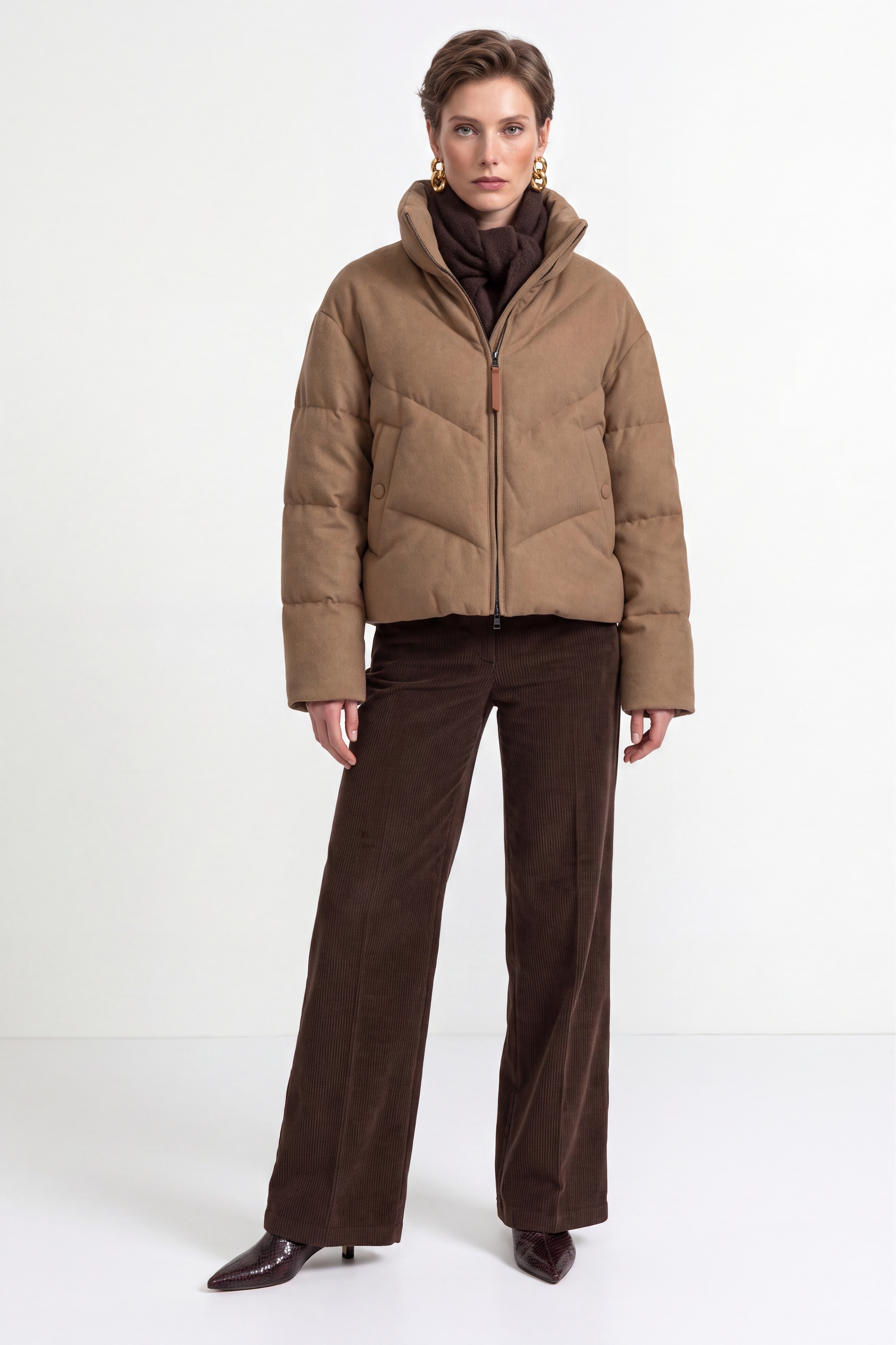 RICHROYAL Steppjacke ohne Kapuze aus Woll-Mix, Regular fit mit Stehkragen