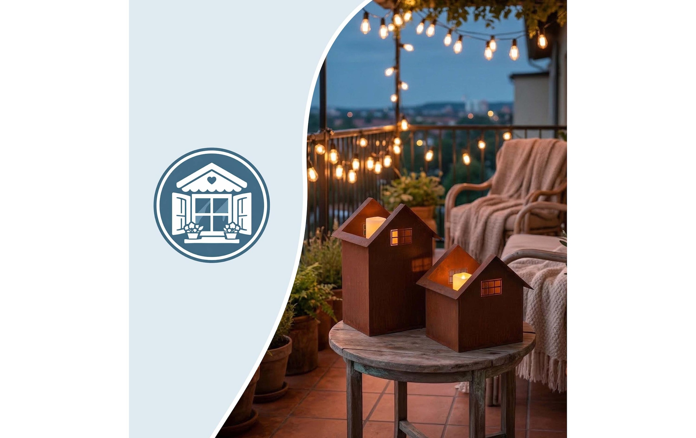 relaxdays Pot de fleurs »Haus 2er Set«