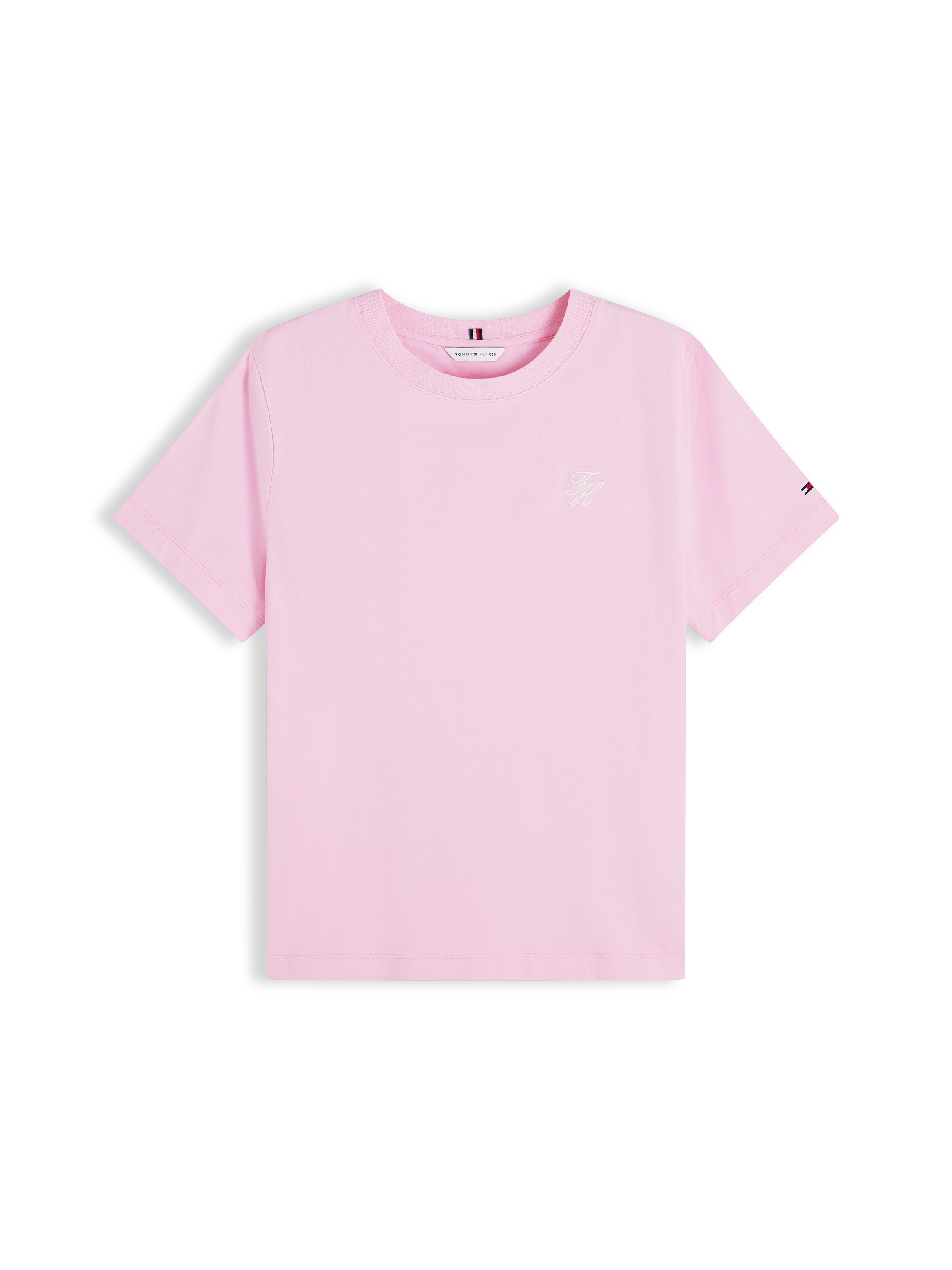 Tommy Hilfiger T-shirt à manches courtes »TH SCRIPT REG C-NK SS TEE« mélange coton, coupe régulière