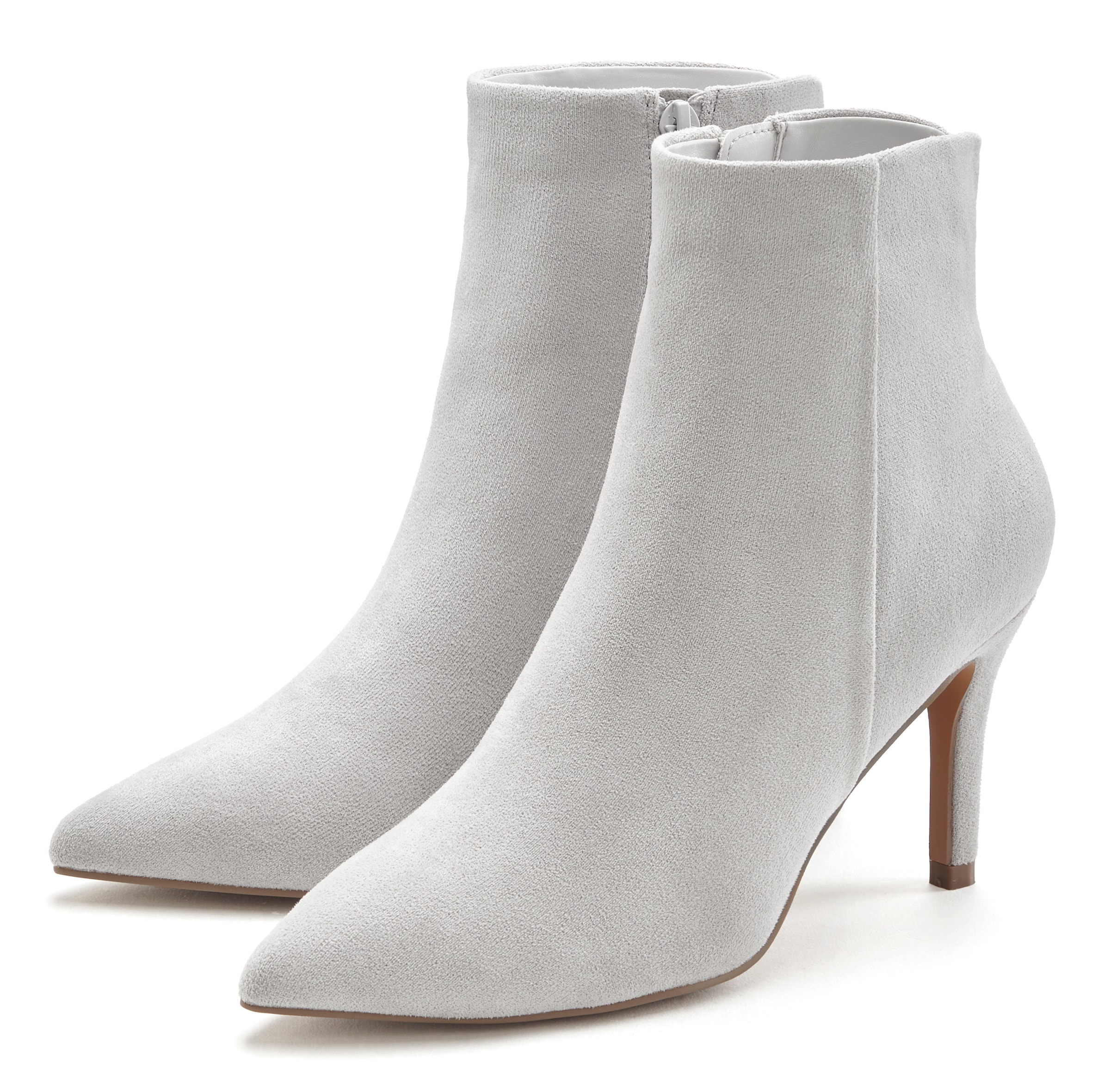 High-Heel-Stiefelette, in spitzer Form & Pfennigabsatz, Reissverschluss Stiefel VEGAN