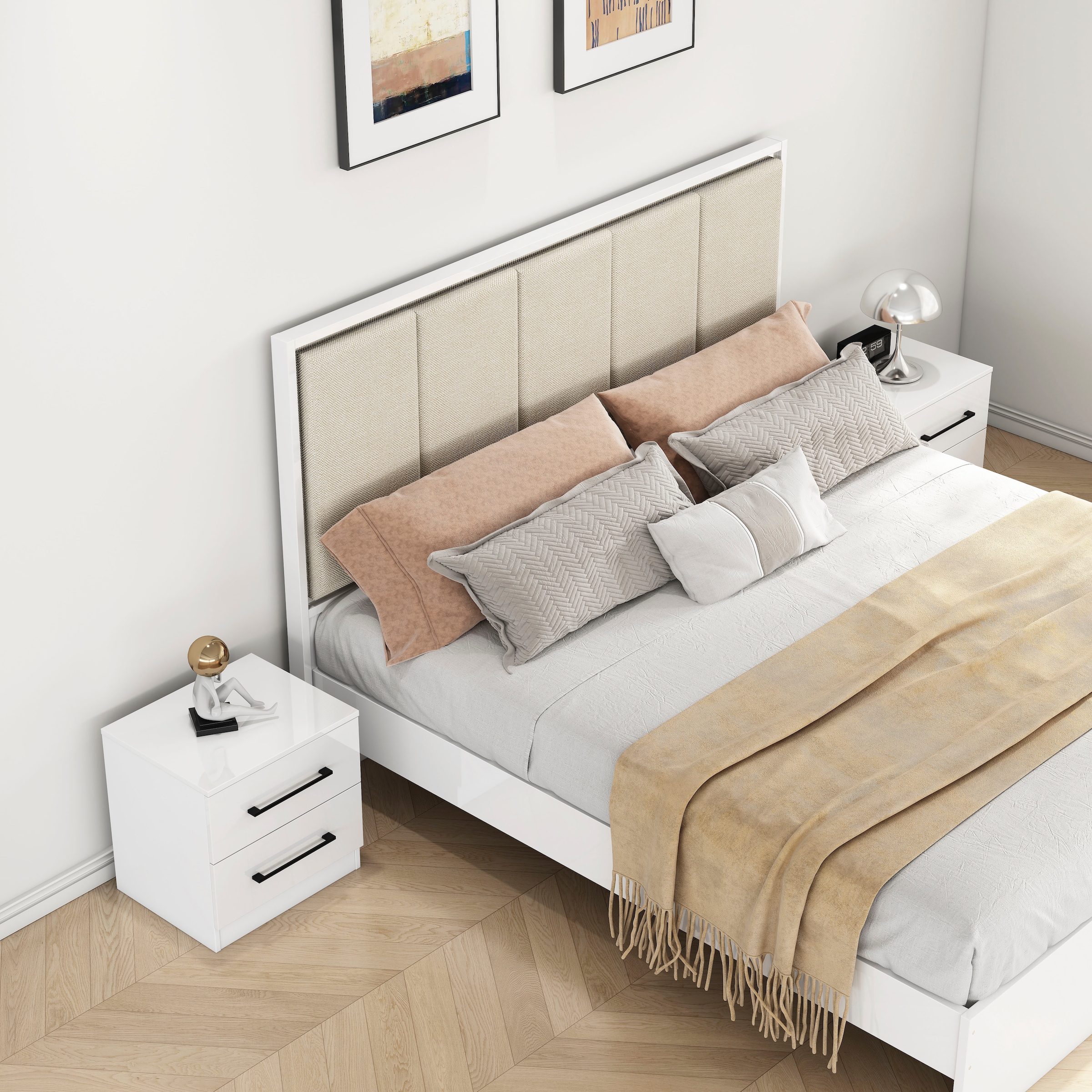 GOODproduct Nachtkommode »Sylt Bestseller, 2 Schubladen mit viel Stauraum – Ordnung & Eleganz.« Spar-Set, modernes Hochglanz Nachtschrank Set (2 Stück) Stilvolles Design, 2 Stk. tlg. Nachttisch Bestseller Beistelltisch Kommode