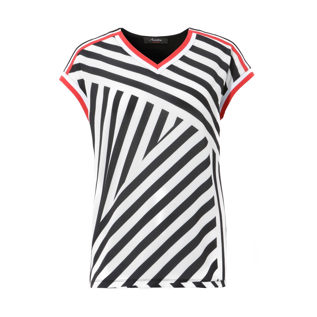 Aniston CASUAL T-Shirt, mit gestreiften Bündchen