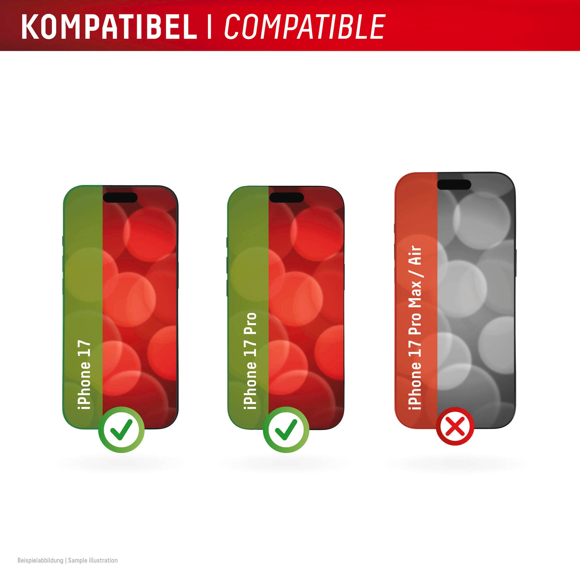 Displex Displayschutzglas »Smart Glass Screen Protector« für Apple iPhone 17;Apple iPhone 17 Pro Displayschutzfolie, Schutzfolie, Bildschirmschutz, kratz- & stossfest